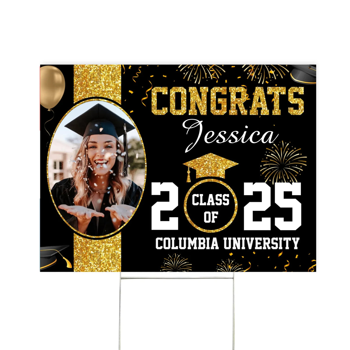 Graduation 2025 With Photo - Personalized Yard Sign, Class Of 2025, Graduation Yard Sign