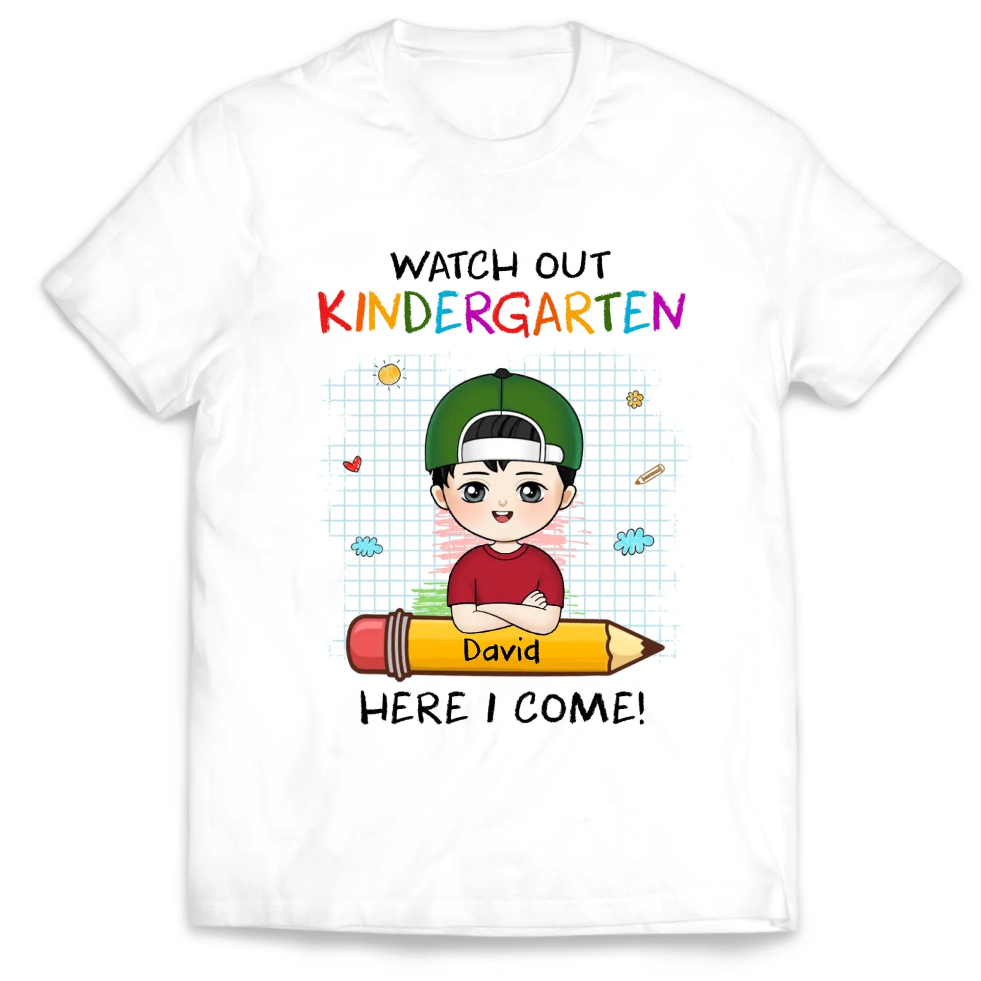 Watch Out Kindergarten Here I Come - Personalized Youth T-Shirt, Kid T Shirt, Pre K T-shirt