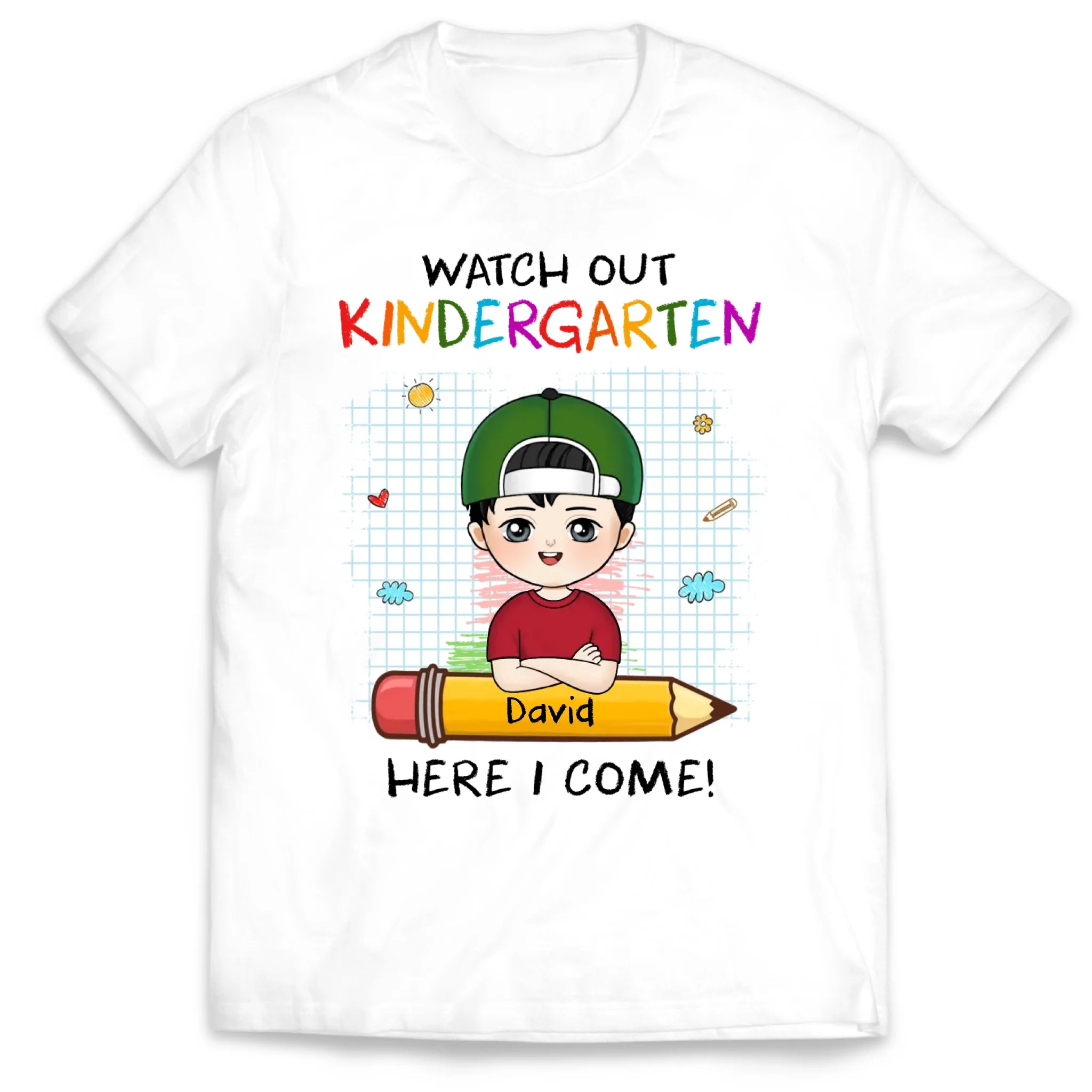 Watch Out Kindergarten Here I Come - Personalized Youth T-Shirt, Kid T Shirt, Pre K T-shirt