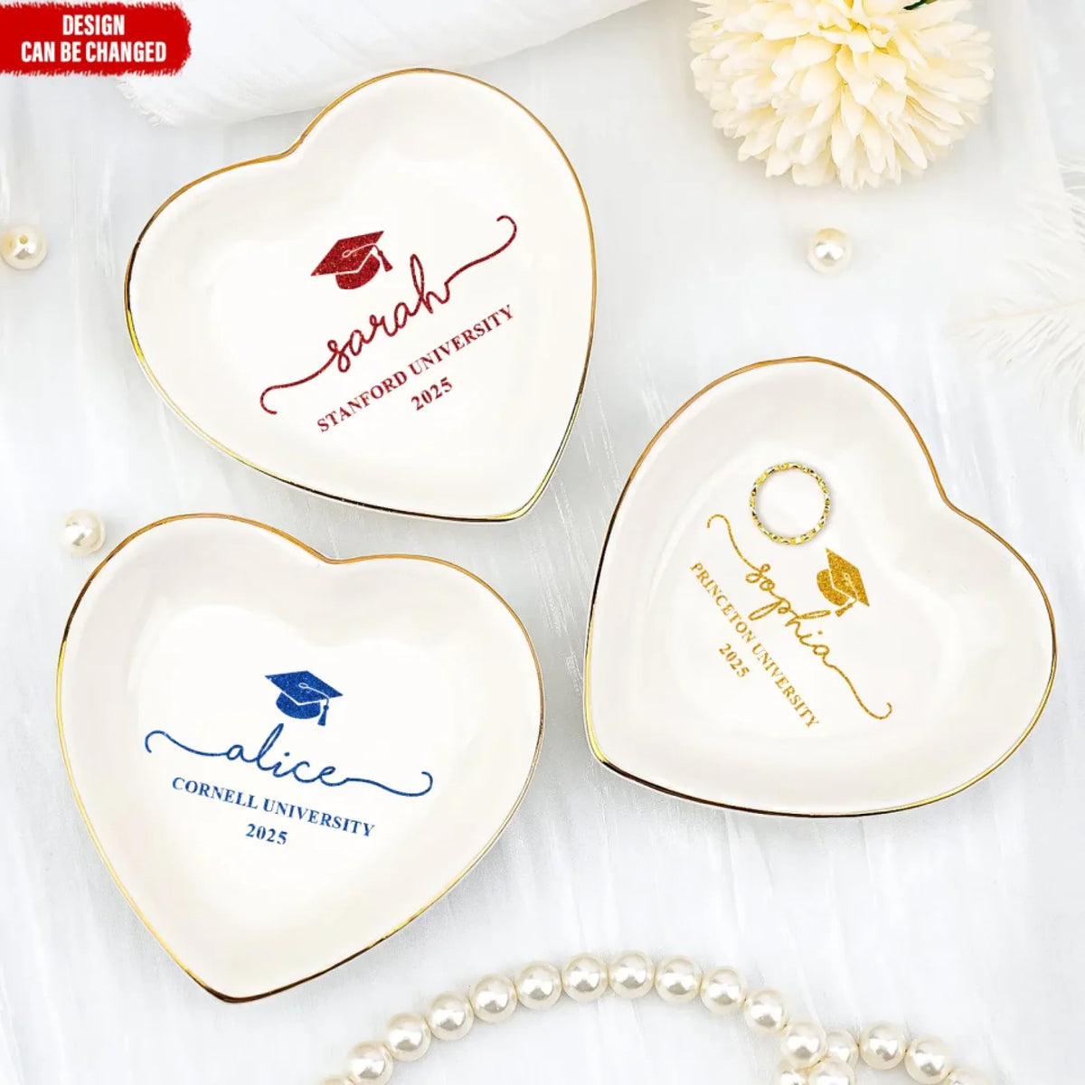 Glitter Graduation - Personalized Jewelry Dish, Grad Gift for Daughter/Sister/Girlfriend