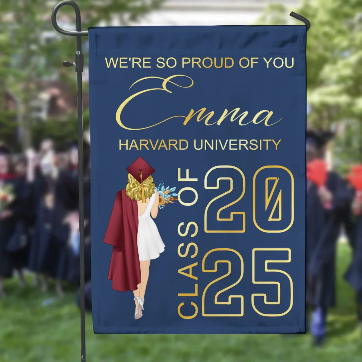 We're So Proud Of You - Personalized Garden Flag, Gift For Graduation
