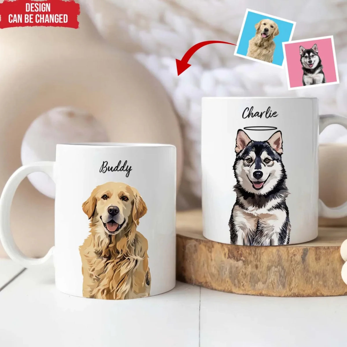Gift Using Pet Photo - Personalized Accent Mug, Pet Portrait Photo Mug, Gift For Pet Lovers