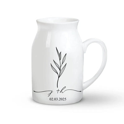 Floral Engagement - Personalized Flower Vase, Custom Newly Engaged Gift, Wedding Gifts
