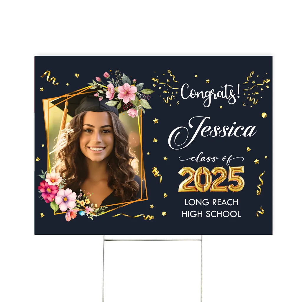 Congrats Class Of 2025 - Personalized Yard Sign, Graduation Custom Gift, Grad Party Decor