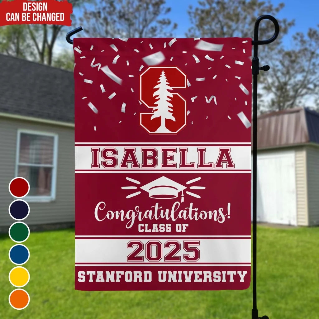 Congratulations Class of 2025 - Personalized Garden Flag, Custom Grad Gift, Graduation Celebration Decor