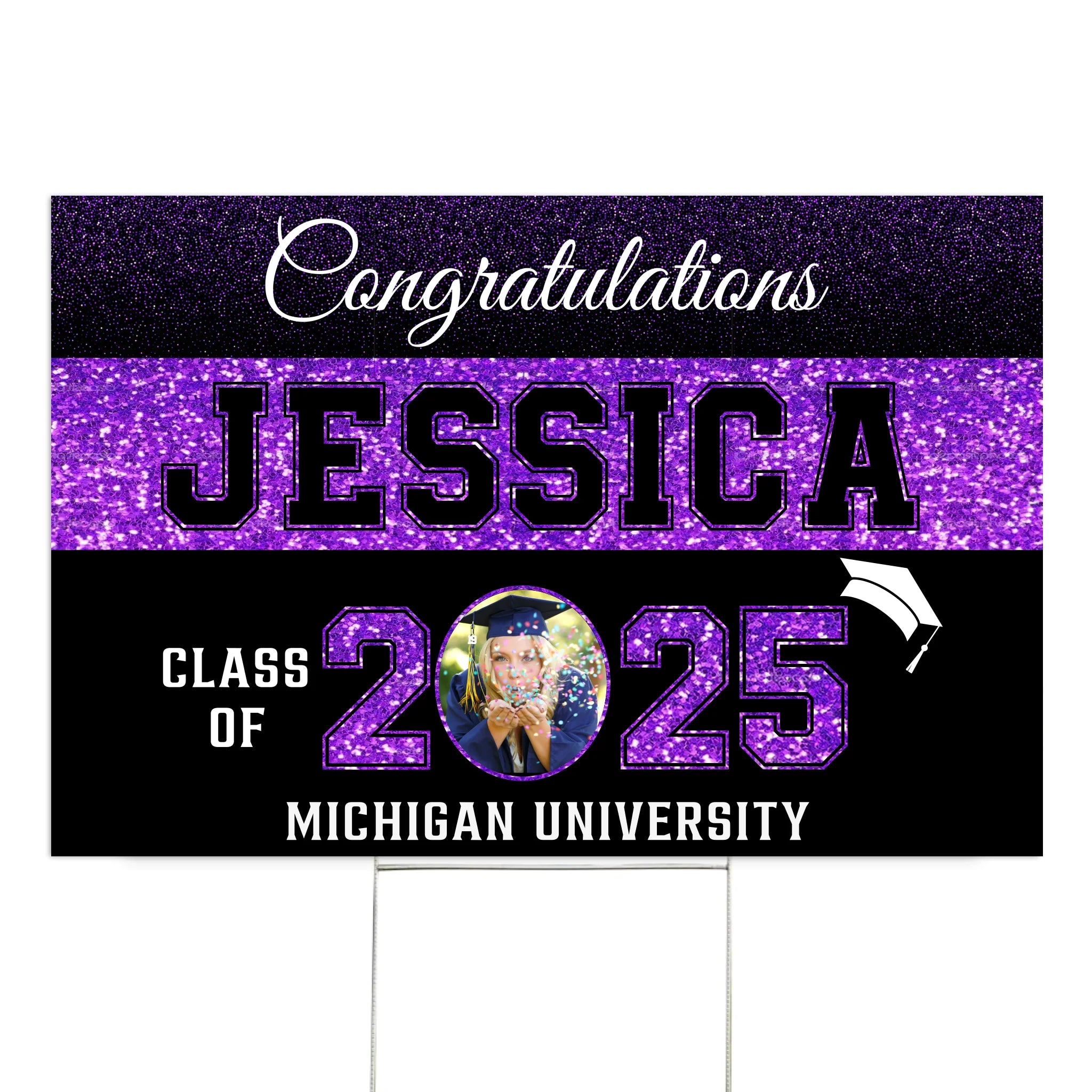Senior 2025 Congrats Graduation - Personalized Yard Sign, Graduation Custom Gift, Grad Party Decor