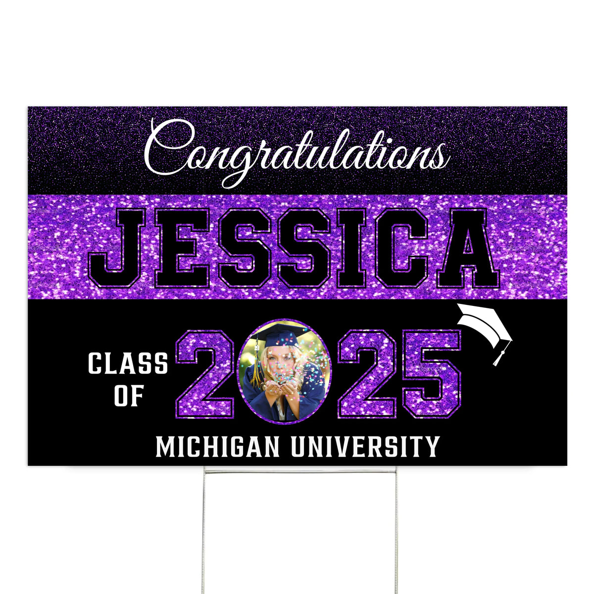 Senior 2025 Congrats Graduation - Personalized Yard Sign, Graduation Custom Gift, Grad Party Decor