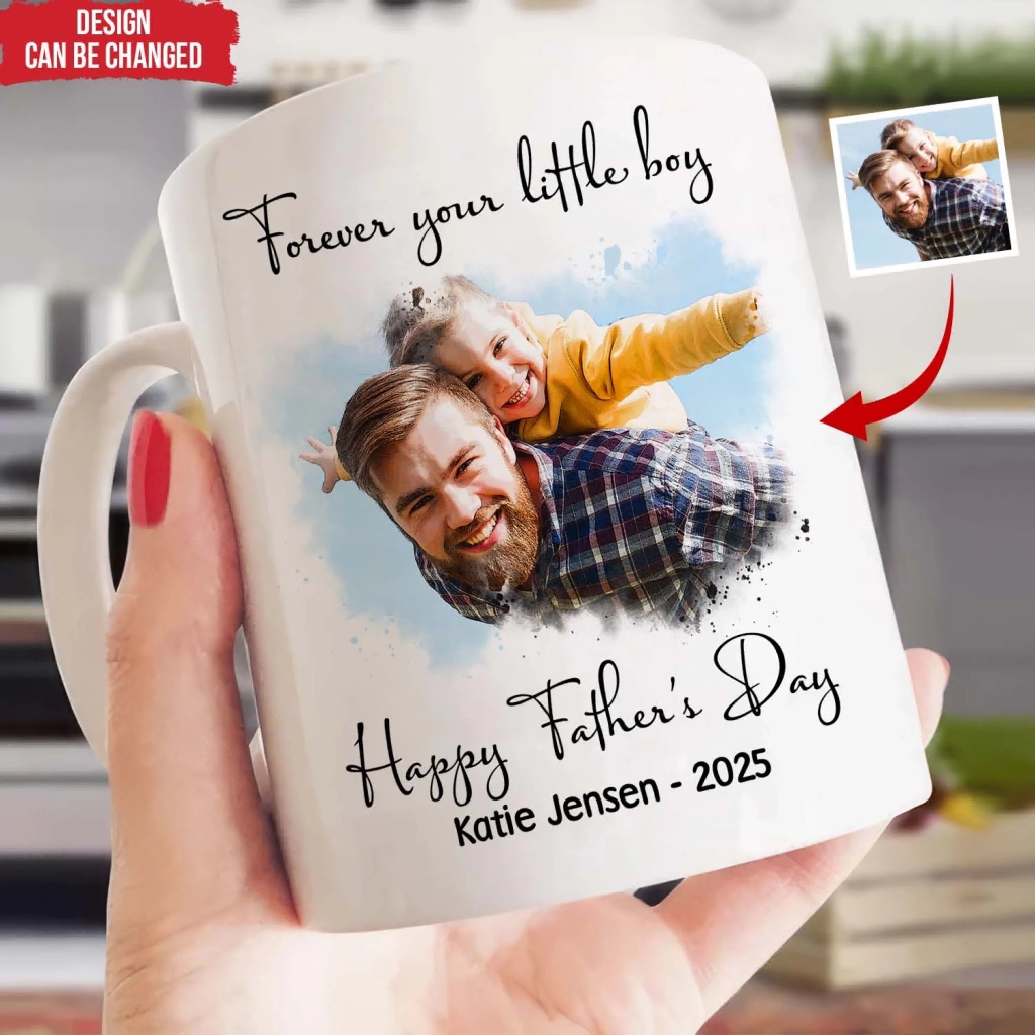 Custom Photo Dad And Kid - Personalized Mug, Gift For Dad/ Mom, Daddy And Kid Photo Mug