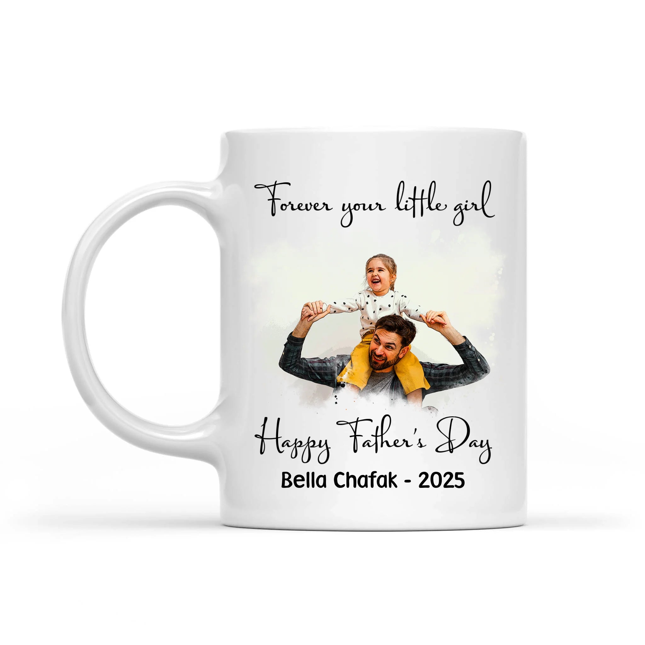 Custom Photo Dad And Kid - Personalized Mug, Gift For Dad/ Mom, Daddy And Kid Photo Mug