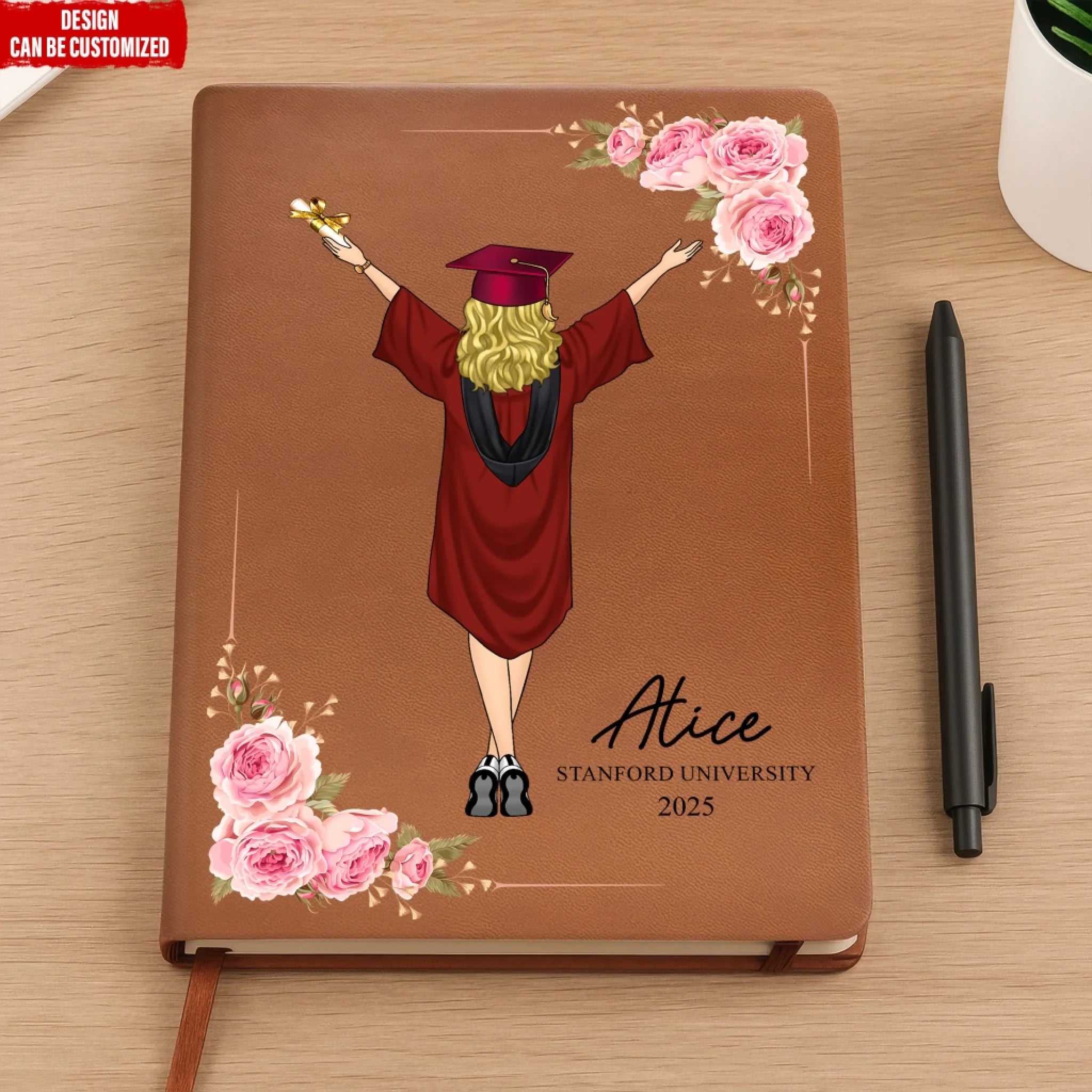Journal Graduation Frame Graduation Class Of 2025 - Personalized Leather Journal, Graduation Jo ...