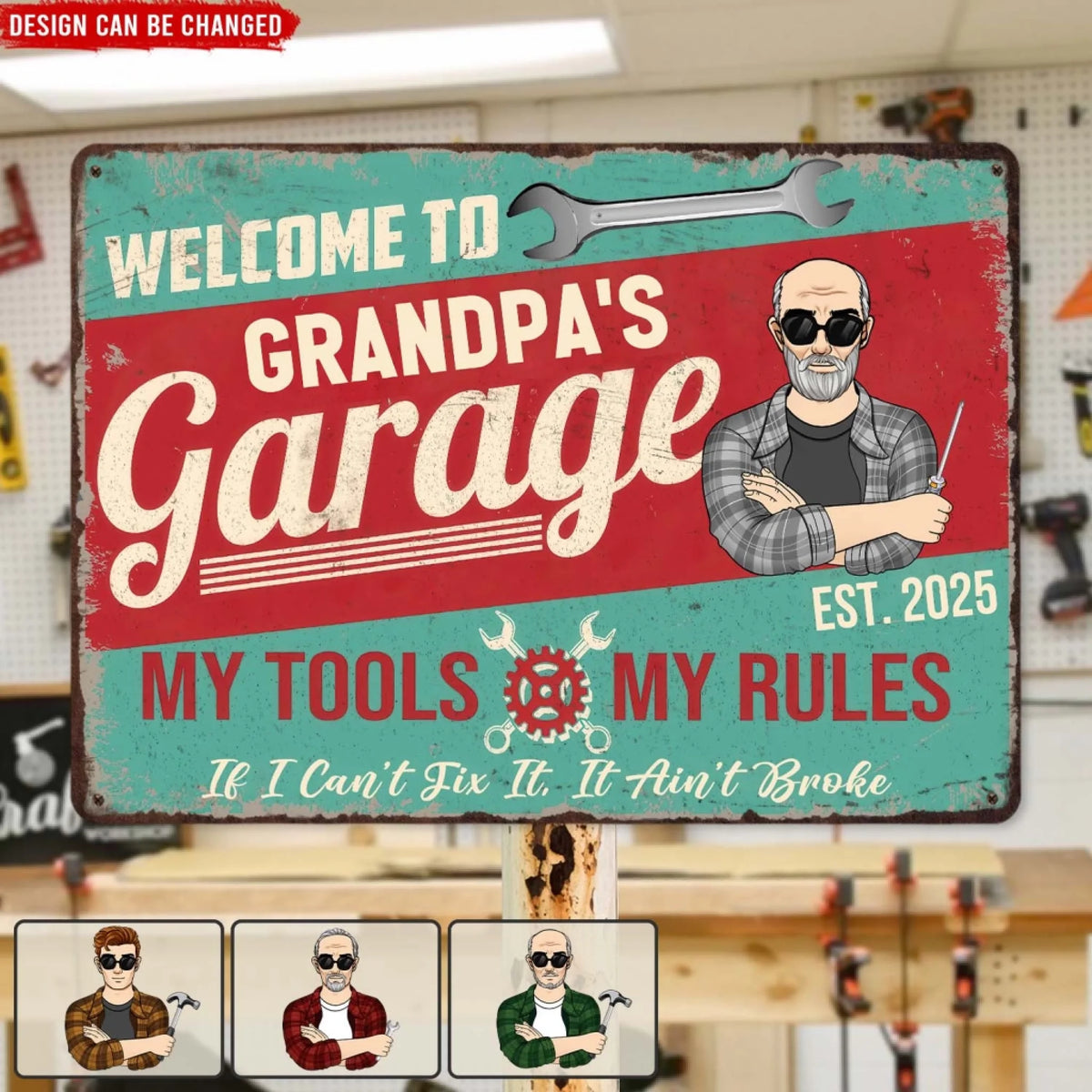 Welcome To Grandpa's Garage - Personalized Metal Sign, Gift For Grandpa