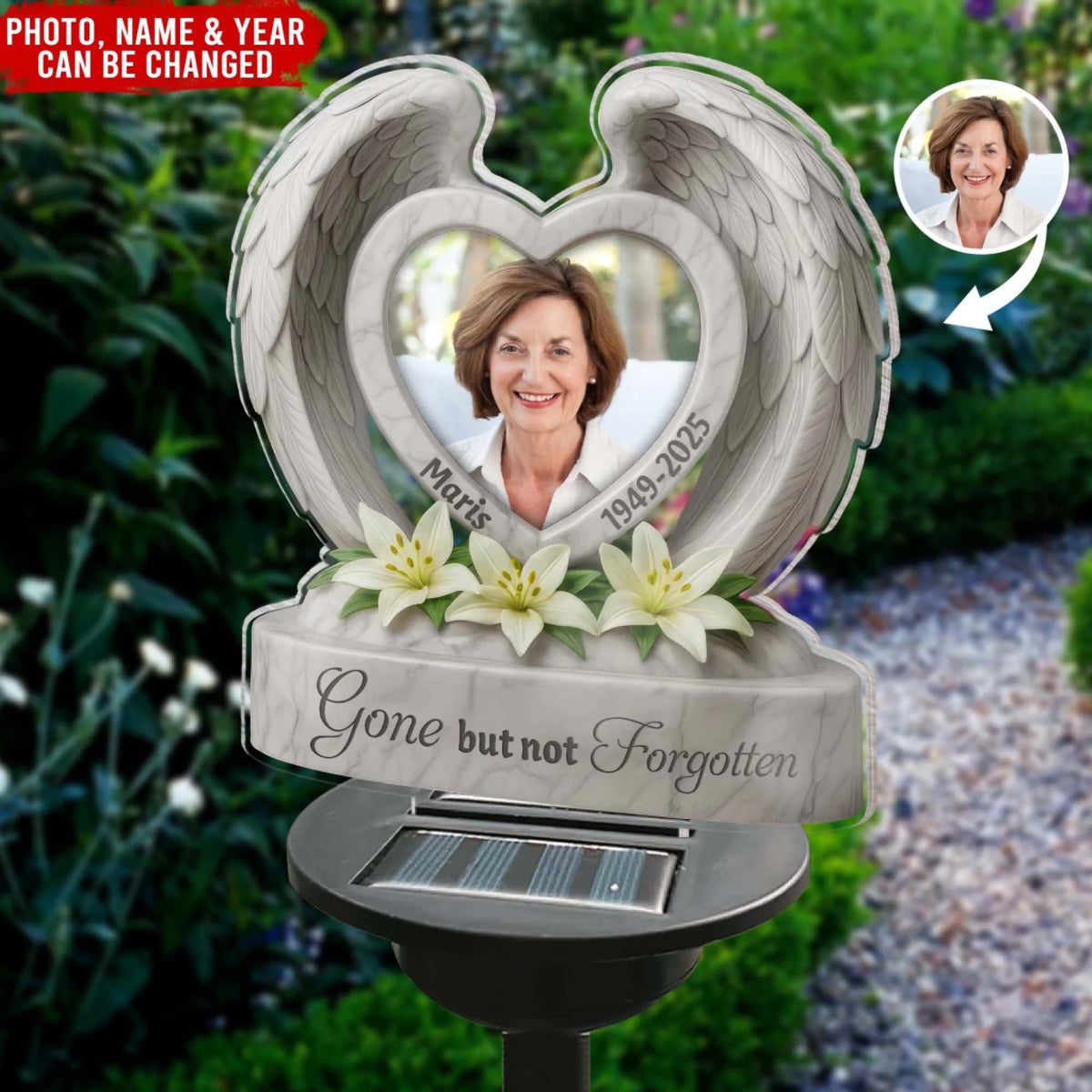 Gone But Not Forgotten - Personalized Solar Light, Memorial Gift For Loss Of Pet, Loss Of Loved One