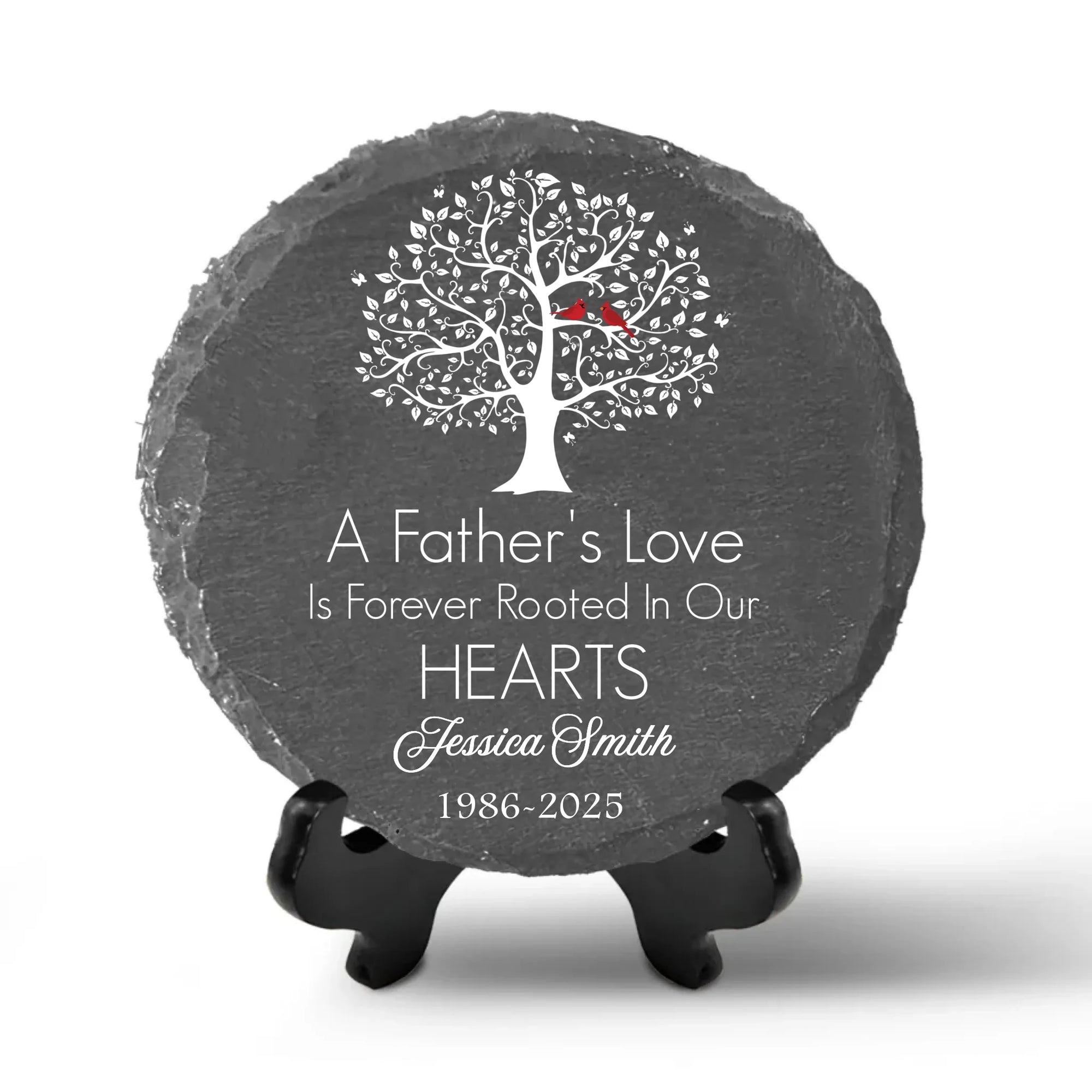 A Father's Love Is Forever Rooted In Our Hearts - Personalized Memorial Stone, Memorial Gift