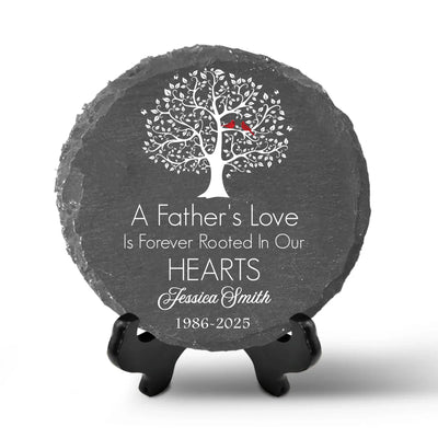A Father's Love Is Forever Rooted In Our Hearts - Personalized Memorial Stone, Memorial Gift