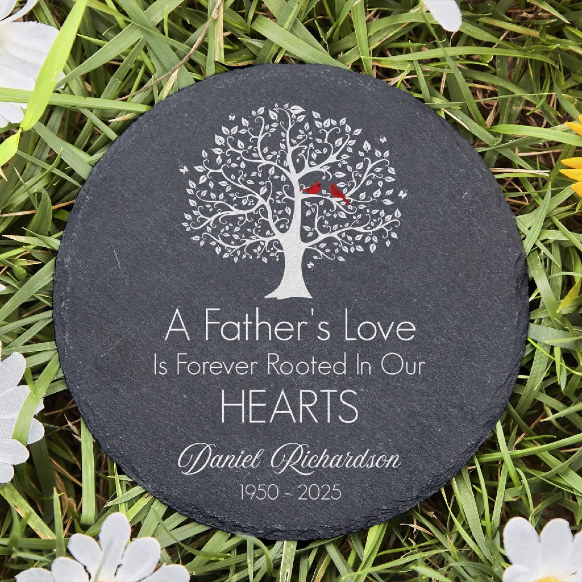 A Father's Love Is Forever Rooted In Our Hearts - Personalized Memorial Stone, Memorial Gift