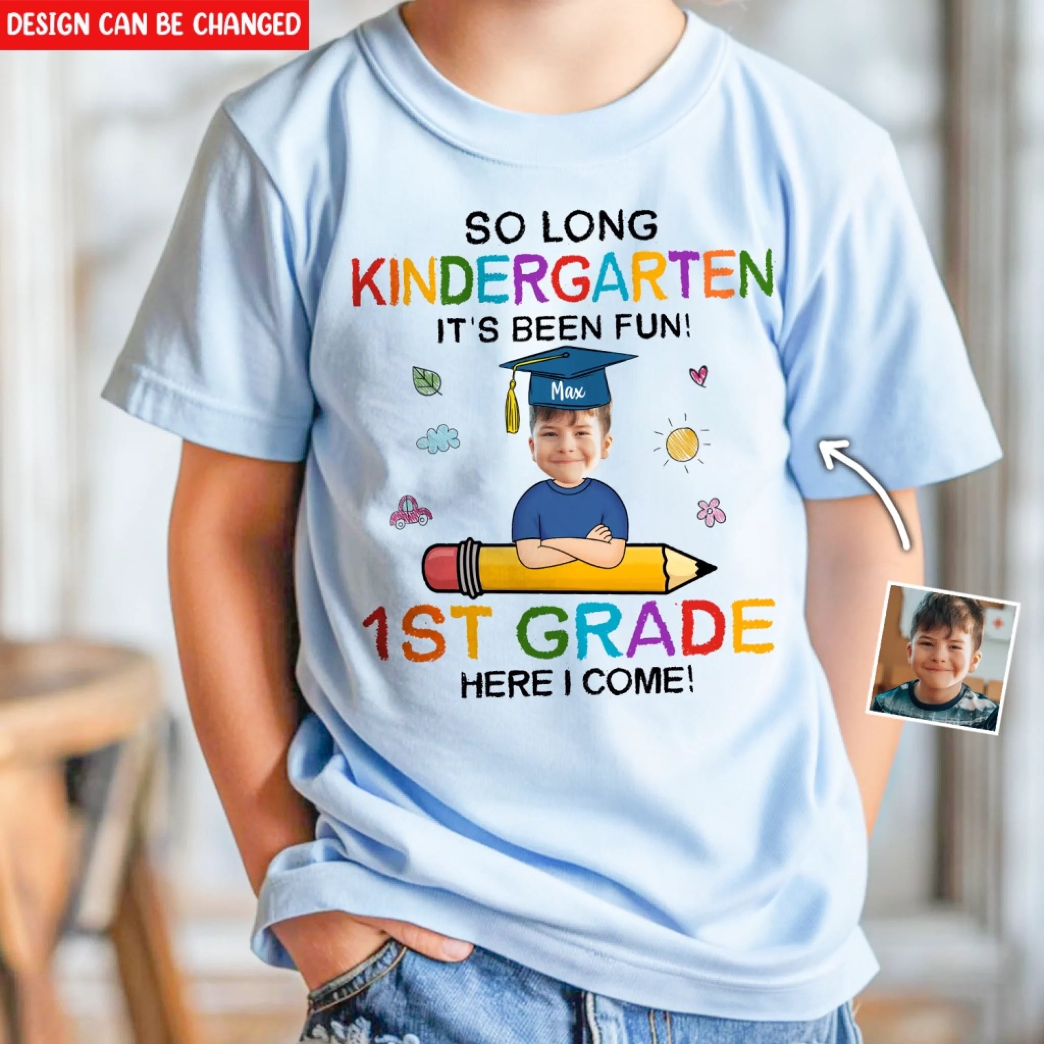 It's Been Fun Kindergarten - Personalized T-Shirt, 2025 Graduation Gift for Kids, Pre-K/Kindergarten/Primary School Grad Shirt