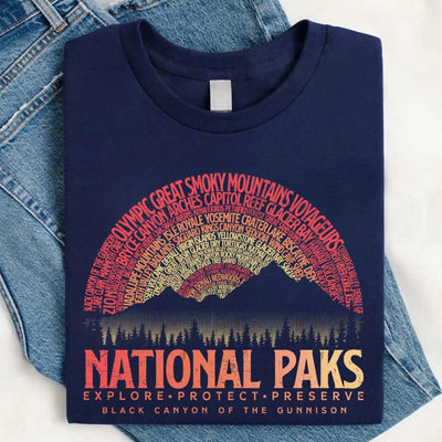 Vintage National Parks - Personalized T-Shirt, Gift For Camping Outdoor Lover, Adventure Shirt