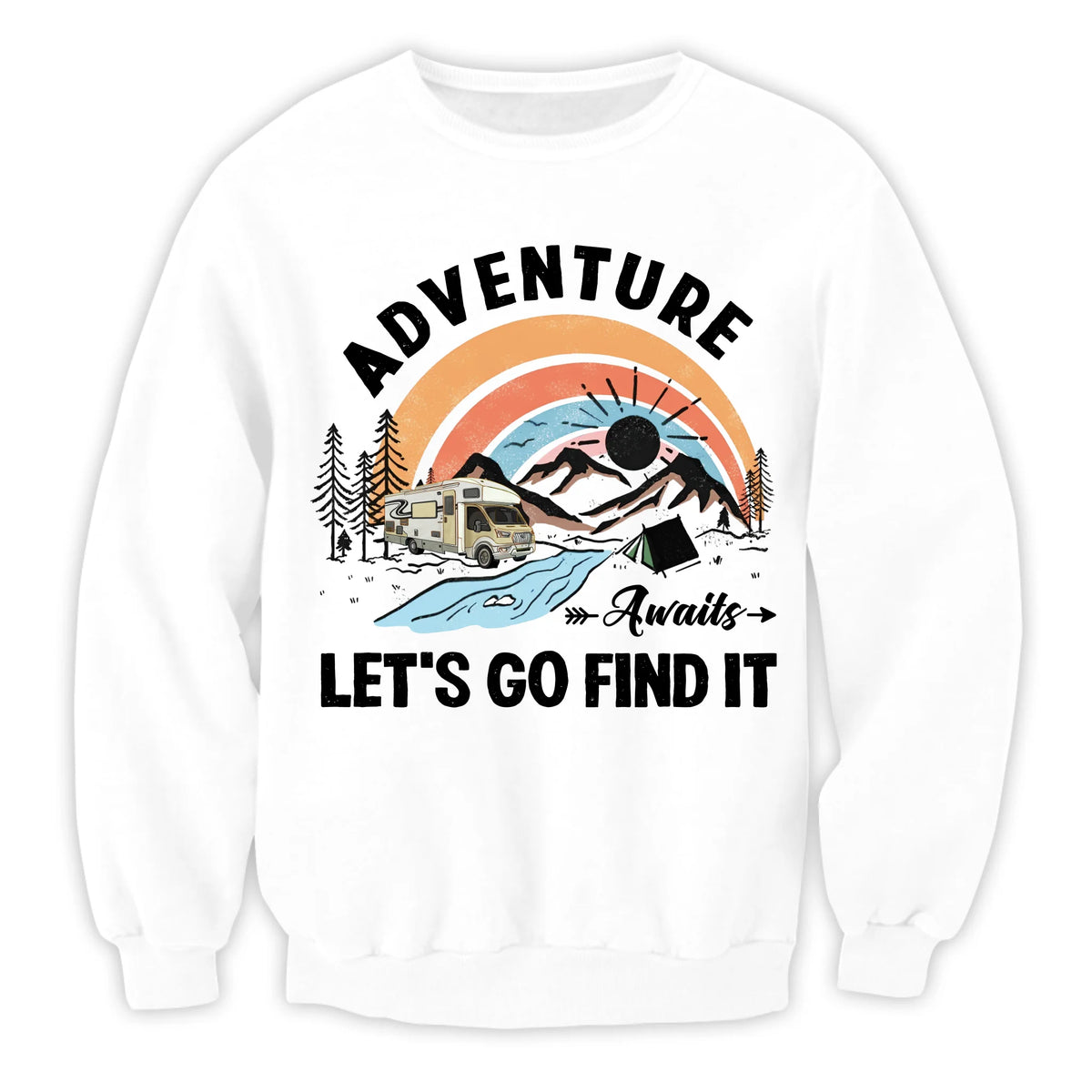 Adventure Awaits Let’s Go Find It - Personalized T-Shirt, Camping Shirt, Custom Camping Gift For Camping Lovers