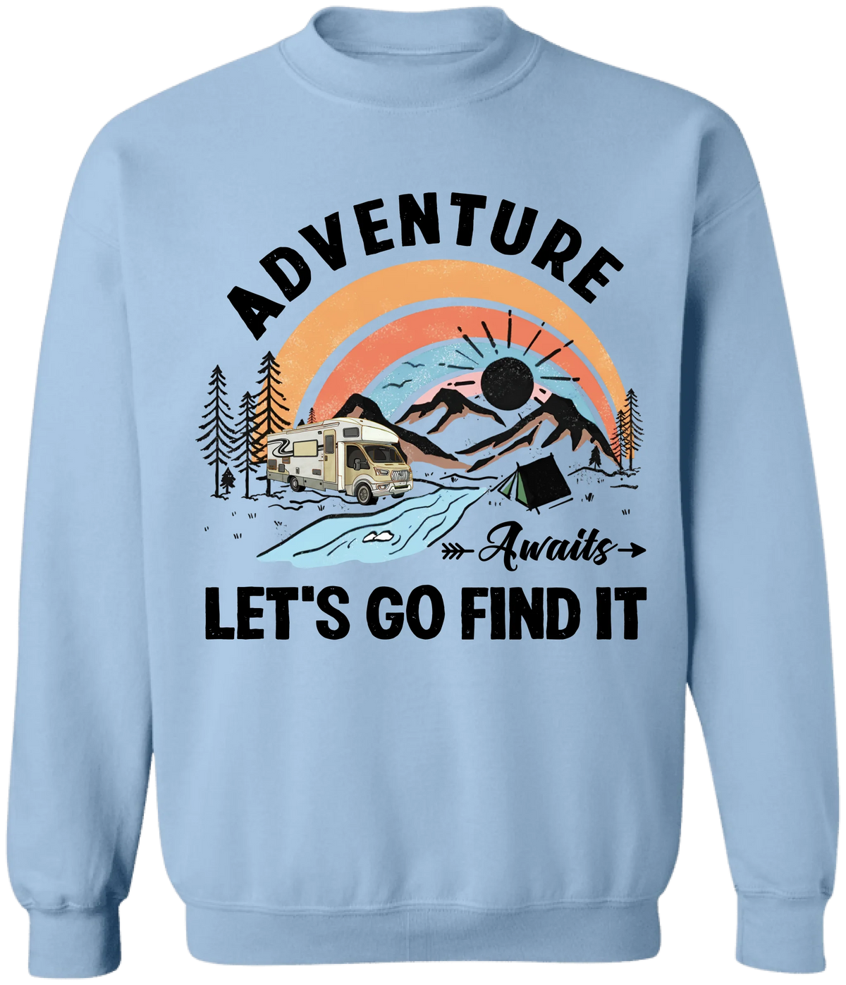 Adventure Awaits Let’s Go Find It - Personalized T-Shirt, Camping Shirt, Custom Camping Gift For Camping Lovers