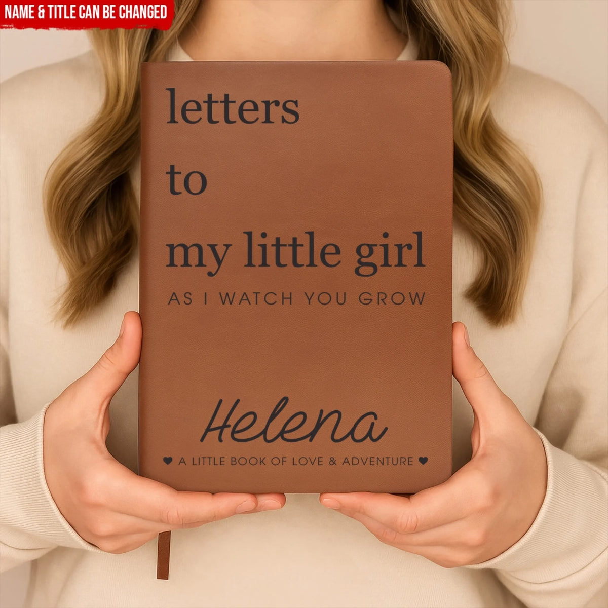 Letters To My Little Girl - Personalized Leather Journal, Gift To My Kids, Leather Journal Gift Idea