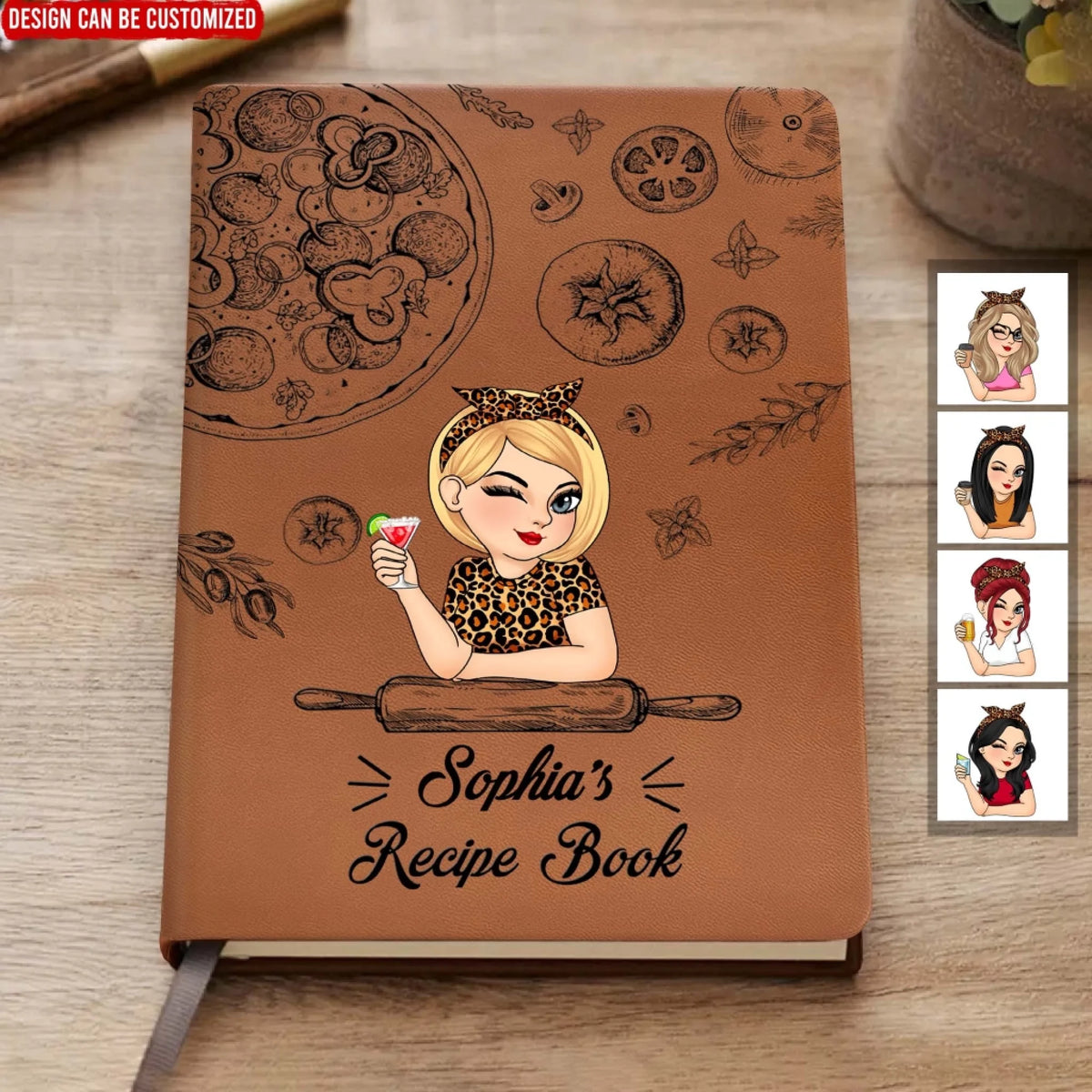 Family Recipe Cookbook - Personalized Leather Journal, Gift For Family, Leather Journal Cookbook