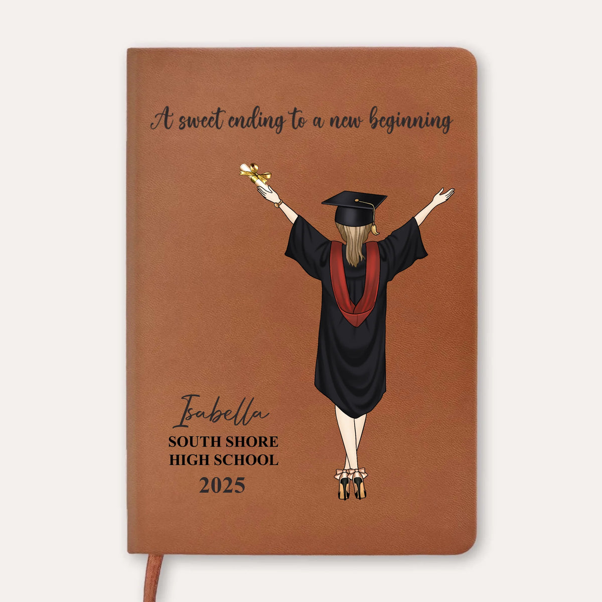 Journal Graduation Frame Graduation Class Of 2025 - Personalized Leather Journal, Graduation Jo ...