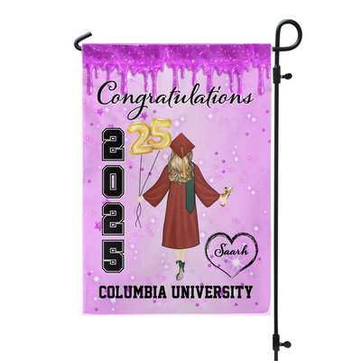 Congratulations 2025 Graduate - Personalized Garden Flag, Grad Party Decoration
