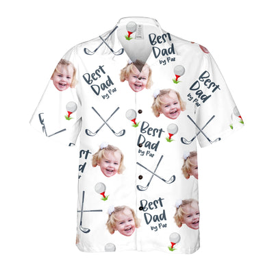 Best Dad By Par With Custom Kid Face - Personalized Hawaiian Shirt, Gift For Dad