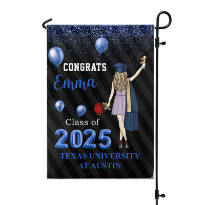 She/He Did It - Personalized Garden Flag, Grad Gift, Class Of 2025