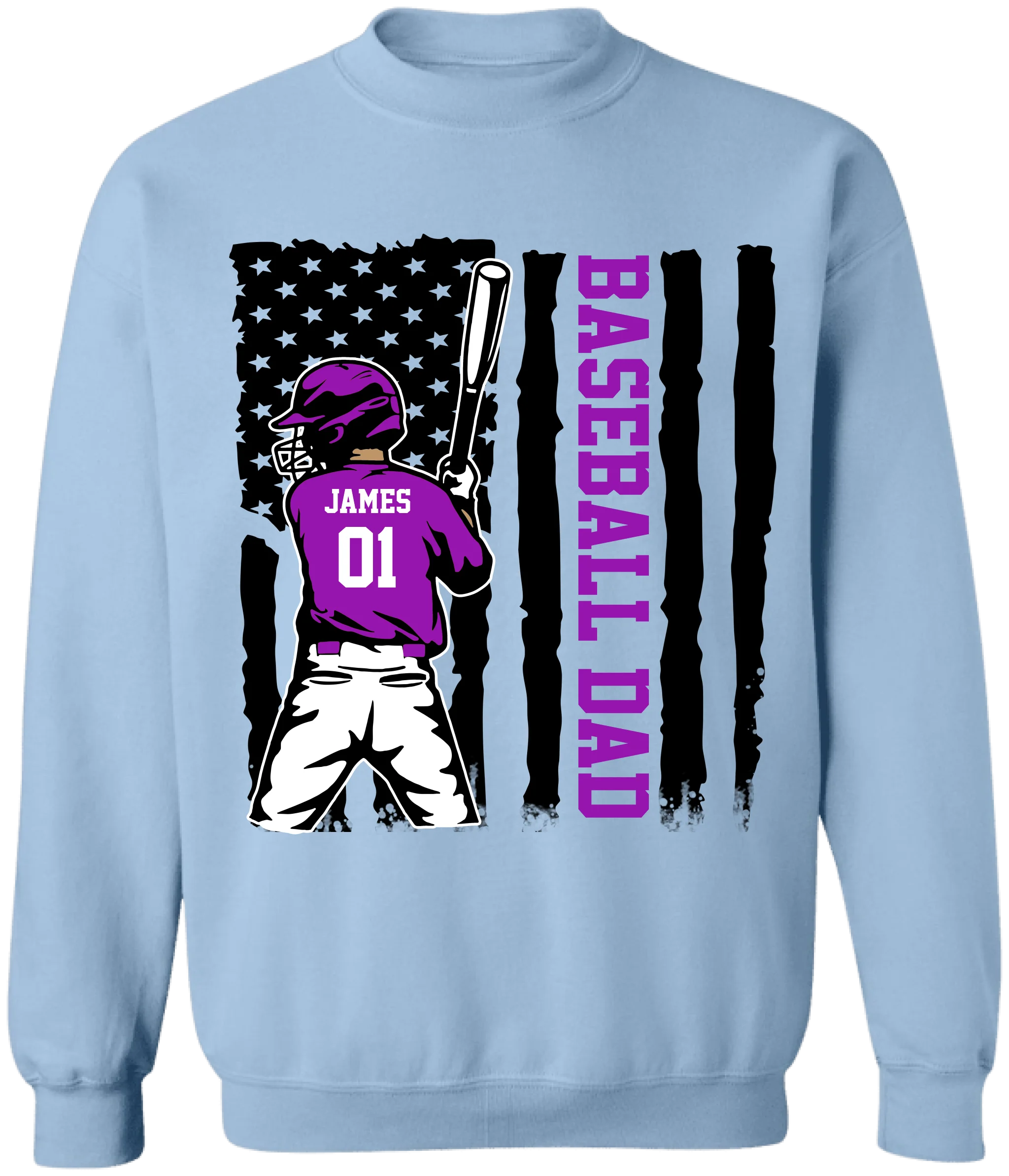 Baseball Dad - Personalized T-Shirt, Gift for Baseball Dad/Mom/Grandpa/Grandma, Baseball Family Gift