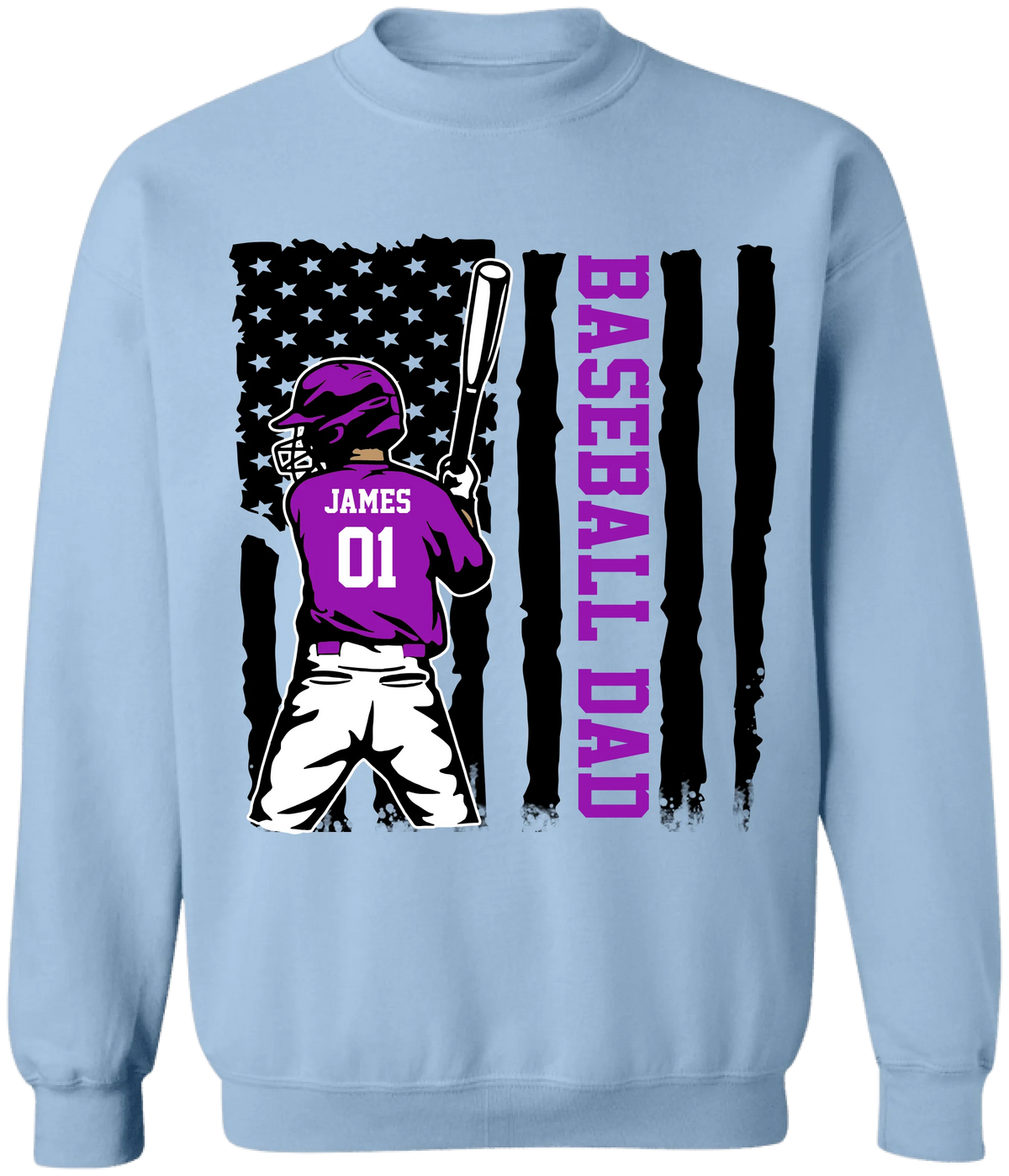 Baseball Dad - Personalized T-Shirt, Gift for Baseball Dad/Mom/Grandpa/Grandma, Baseball Family Gift