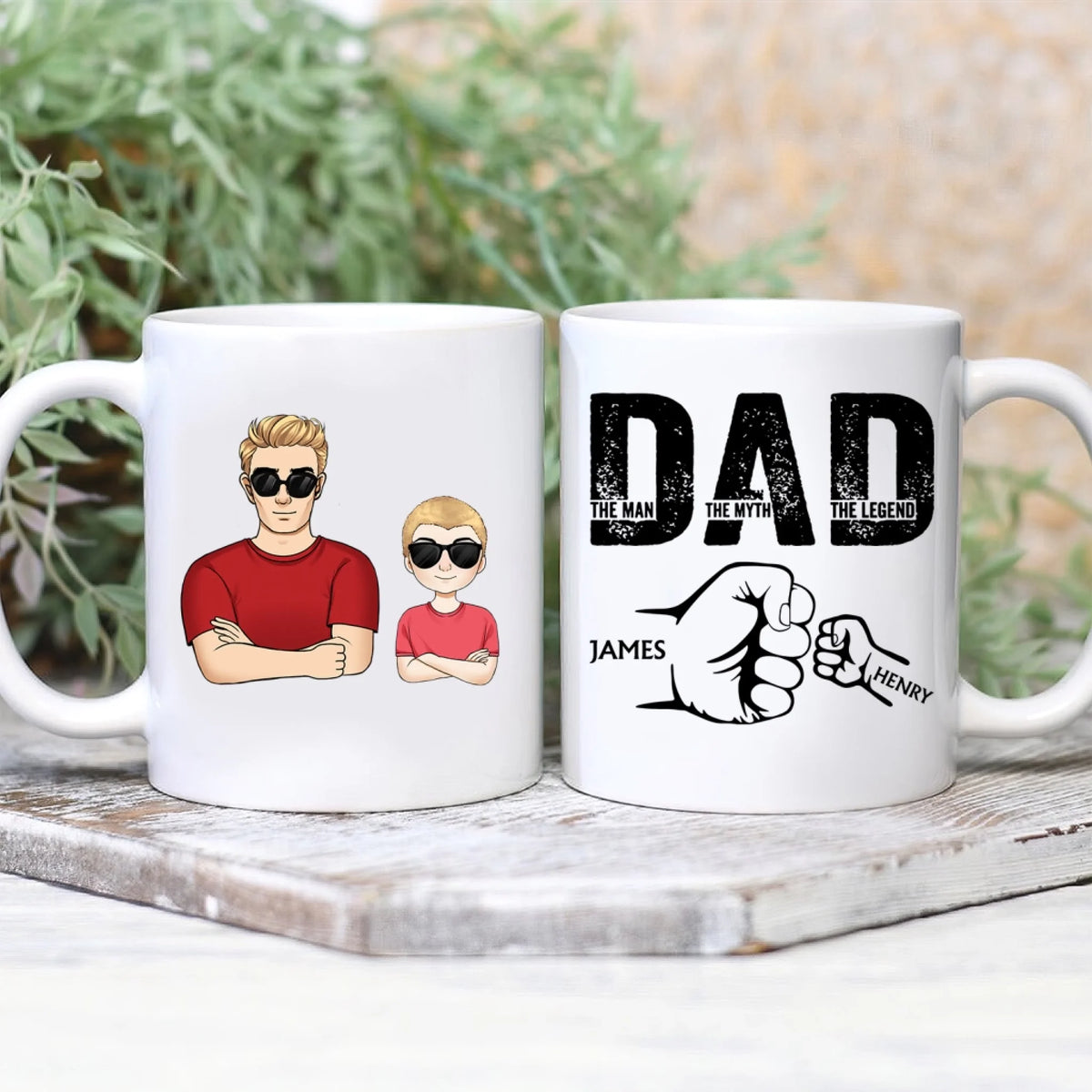Dad The Man The Myth The Legend - Personalized Mug, Dad Fist Bump, Gift For Father's Day