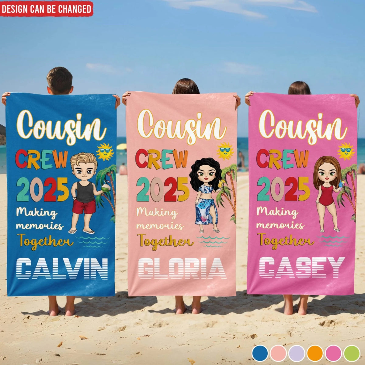 Making Memories Together - Personalized Beach Towel, Summer Beach Towel , Summer Gift, Cousin Crew 2025