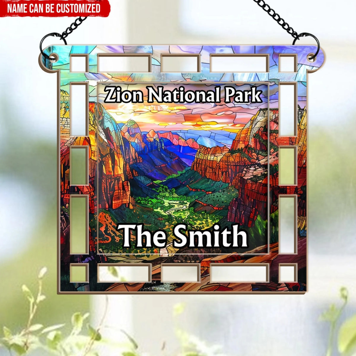 US National Park - Personalized Window Hanging Suncatcher, National Park Gifts, Traveler Gift