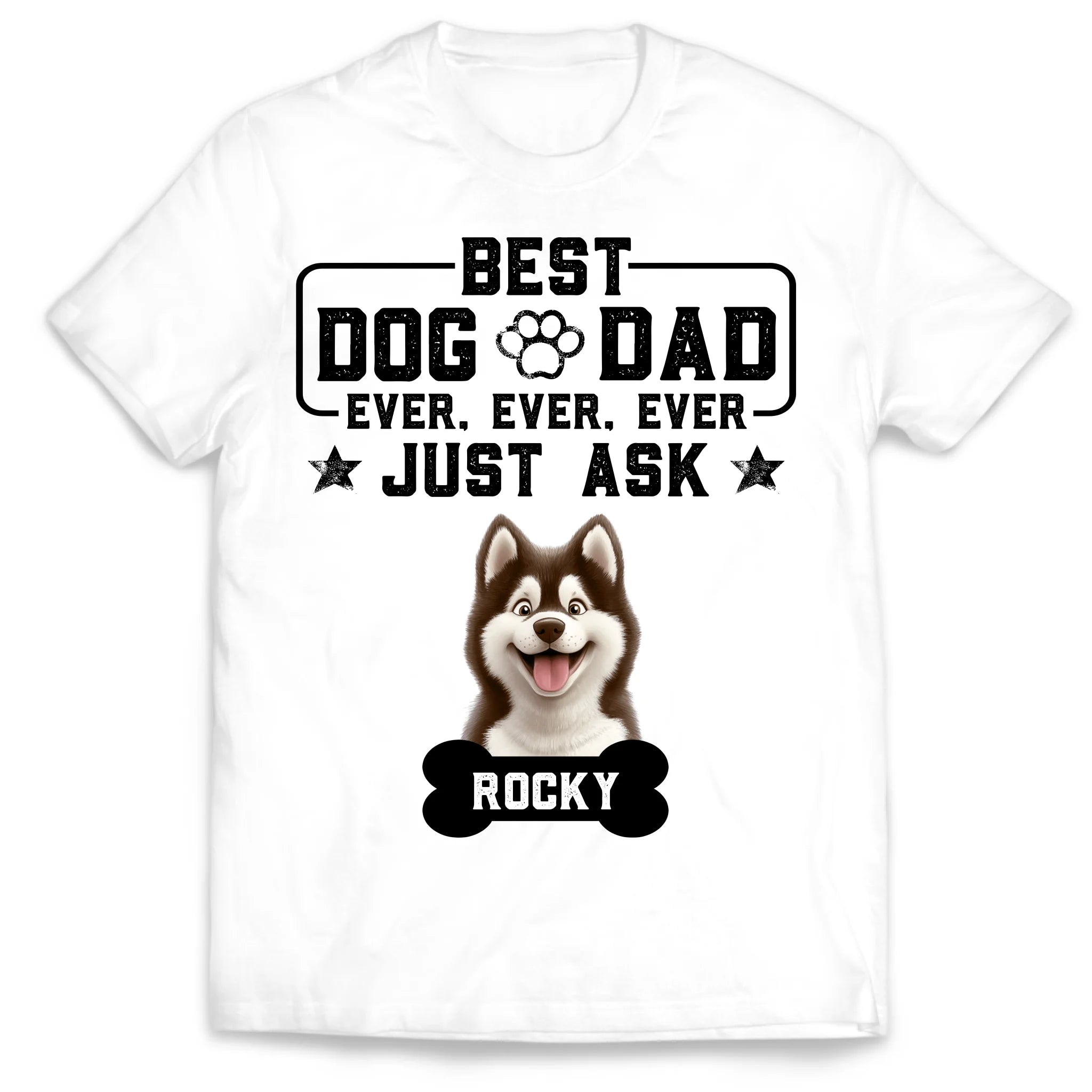 Best Dog Dad Ever - Personalized T-Shirt, Dog Lover's Gift, Father's Day Gift for Dog Dad