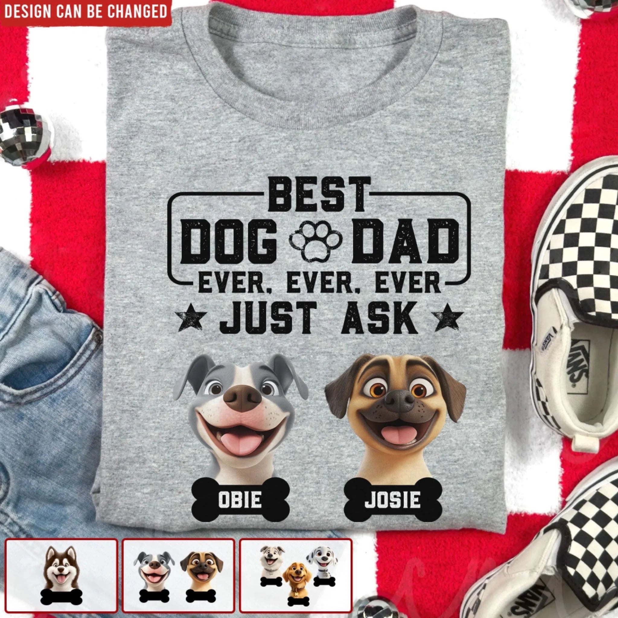 Best Dog Dad Ever - Personalized T-Shirt, Dog Lover's Gift, Father's Day Gift for Dog Dad