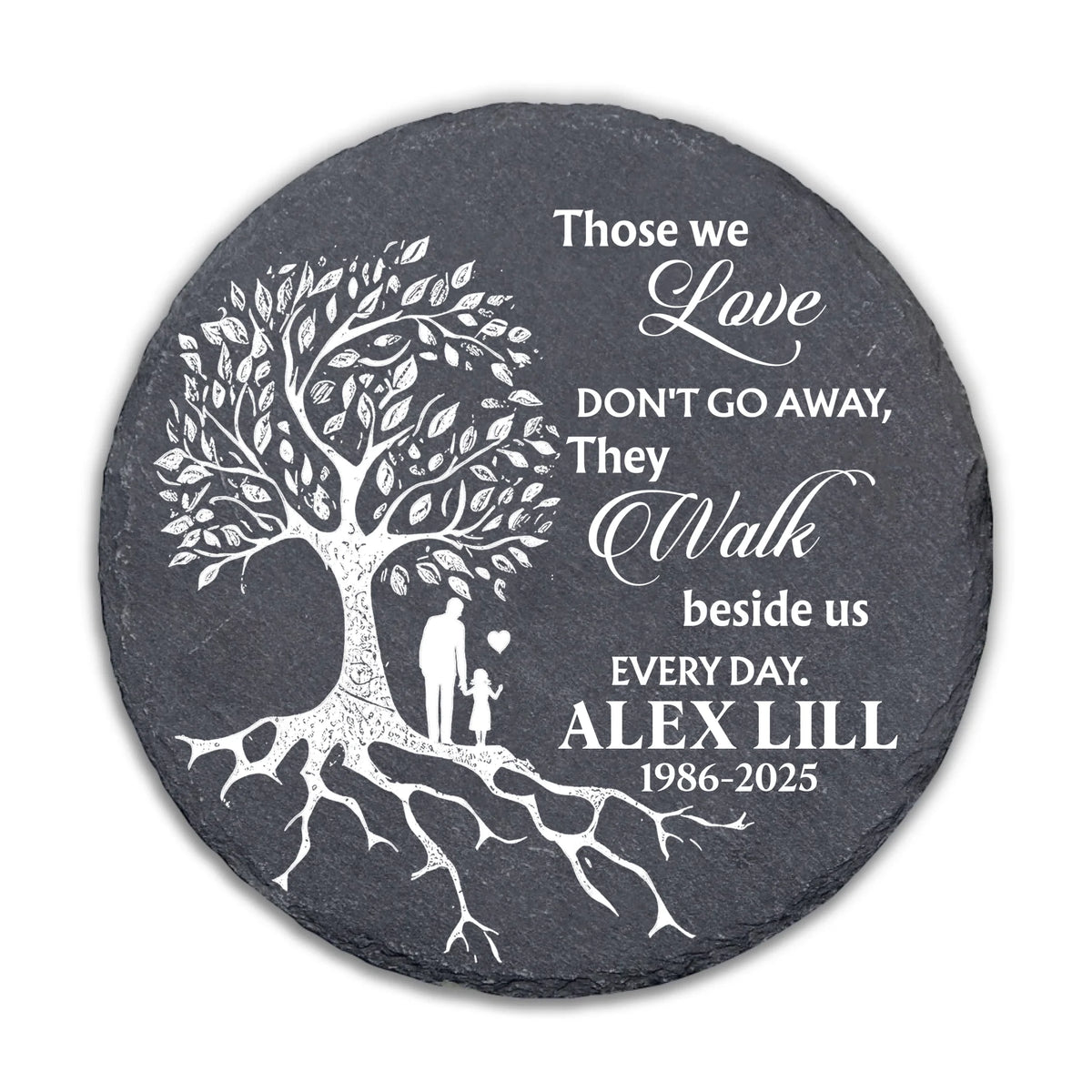 Those We Love Don&#39;t Go Away, They Walk Beside Us Every Day - Personalized Memorial Stone