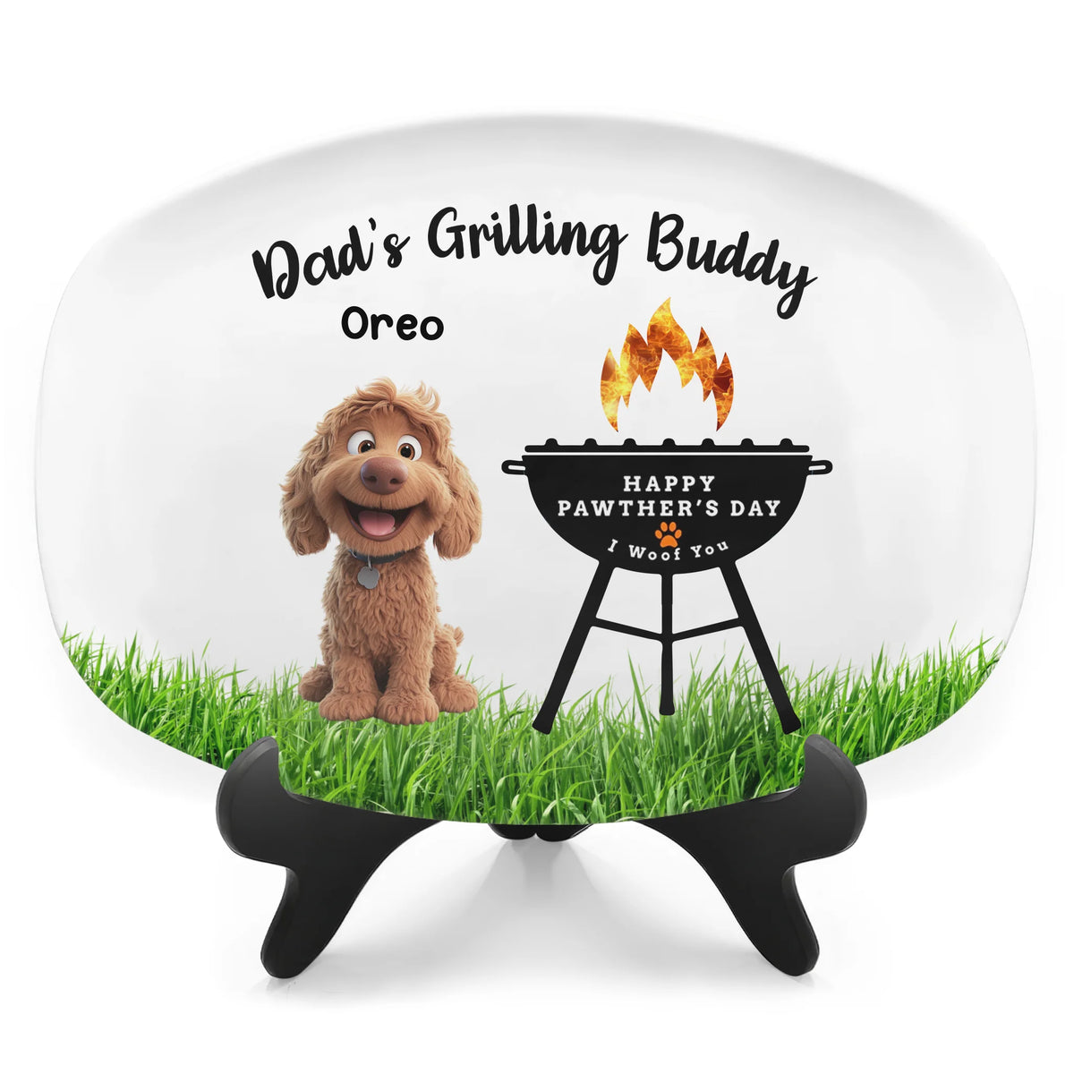 Dad's Grilling Buddies - Personalized Platter, Grilling Dad Gift, Gift for Dog Dad
