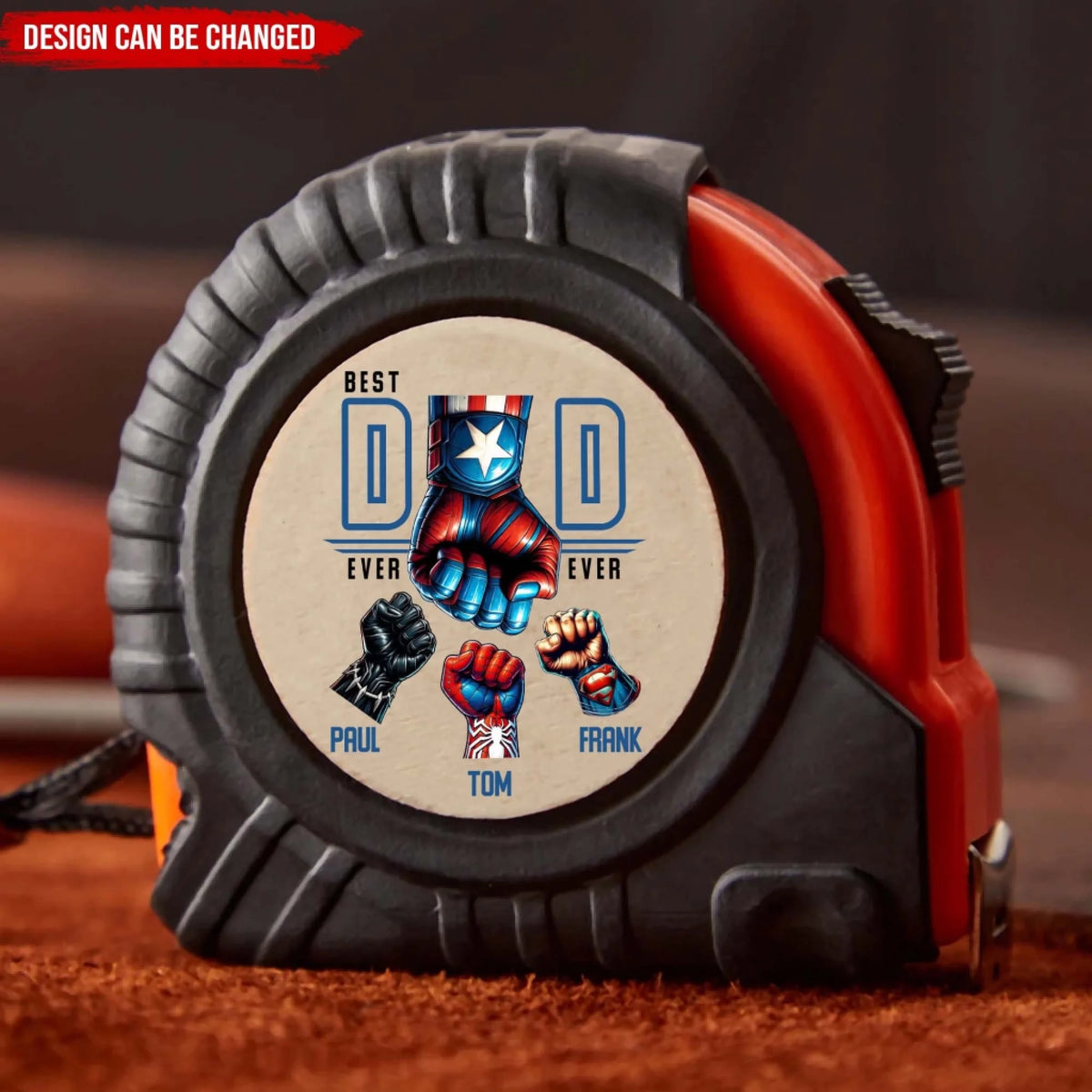 Fist Bump Dad and Kids - Personalized Tap Measure, Gift For Dad, Best Dad Ever Ever