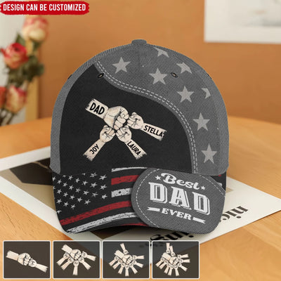 Fist Bump Daddy Grandpa - Personalized Cap, Gift For Grandpa/ Dad, Dad Cap Gift Idea