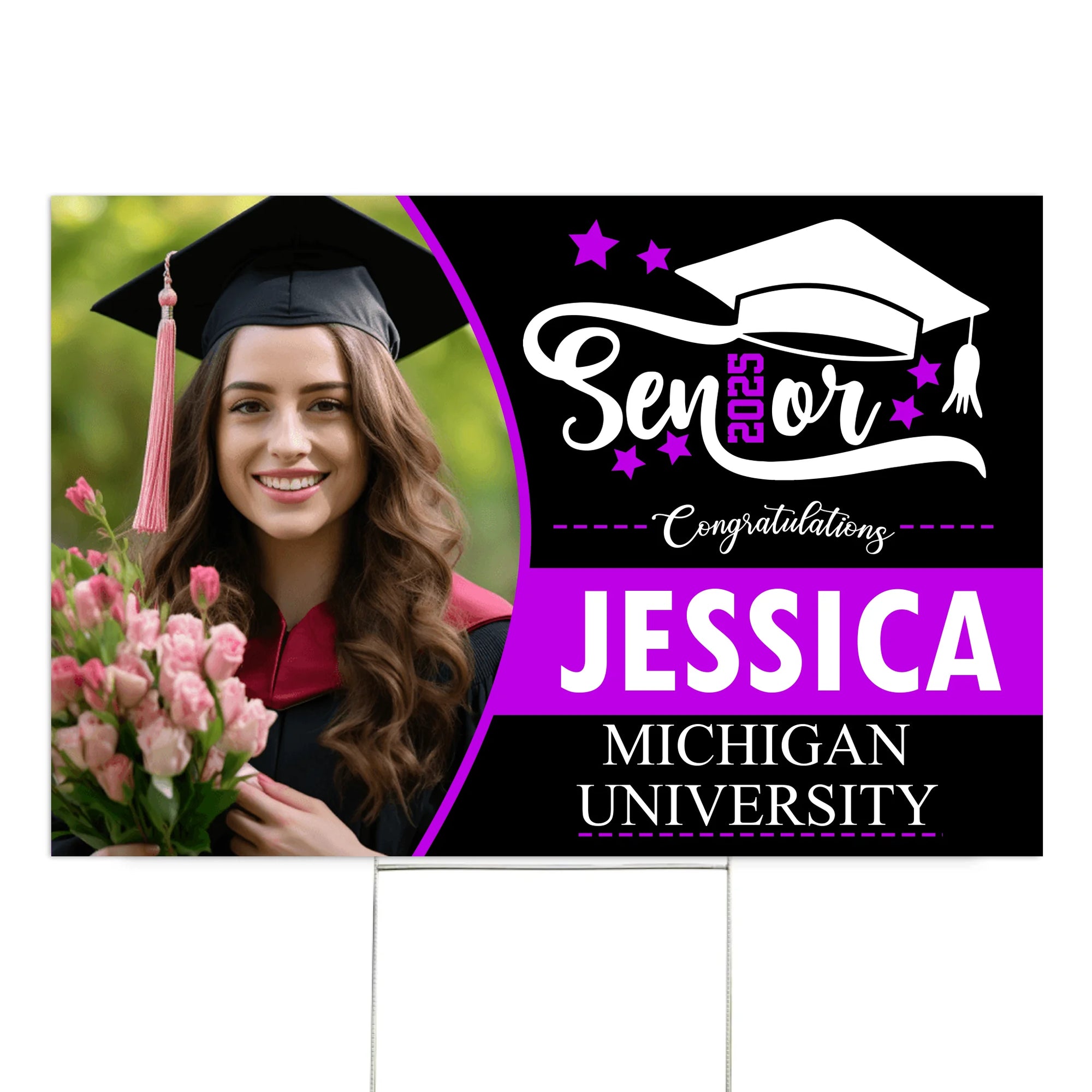 Senior 2025 Congrats - Personalized Yard Sign, Gift for 2025 Graduate, Graduation Party Decoration