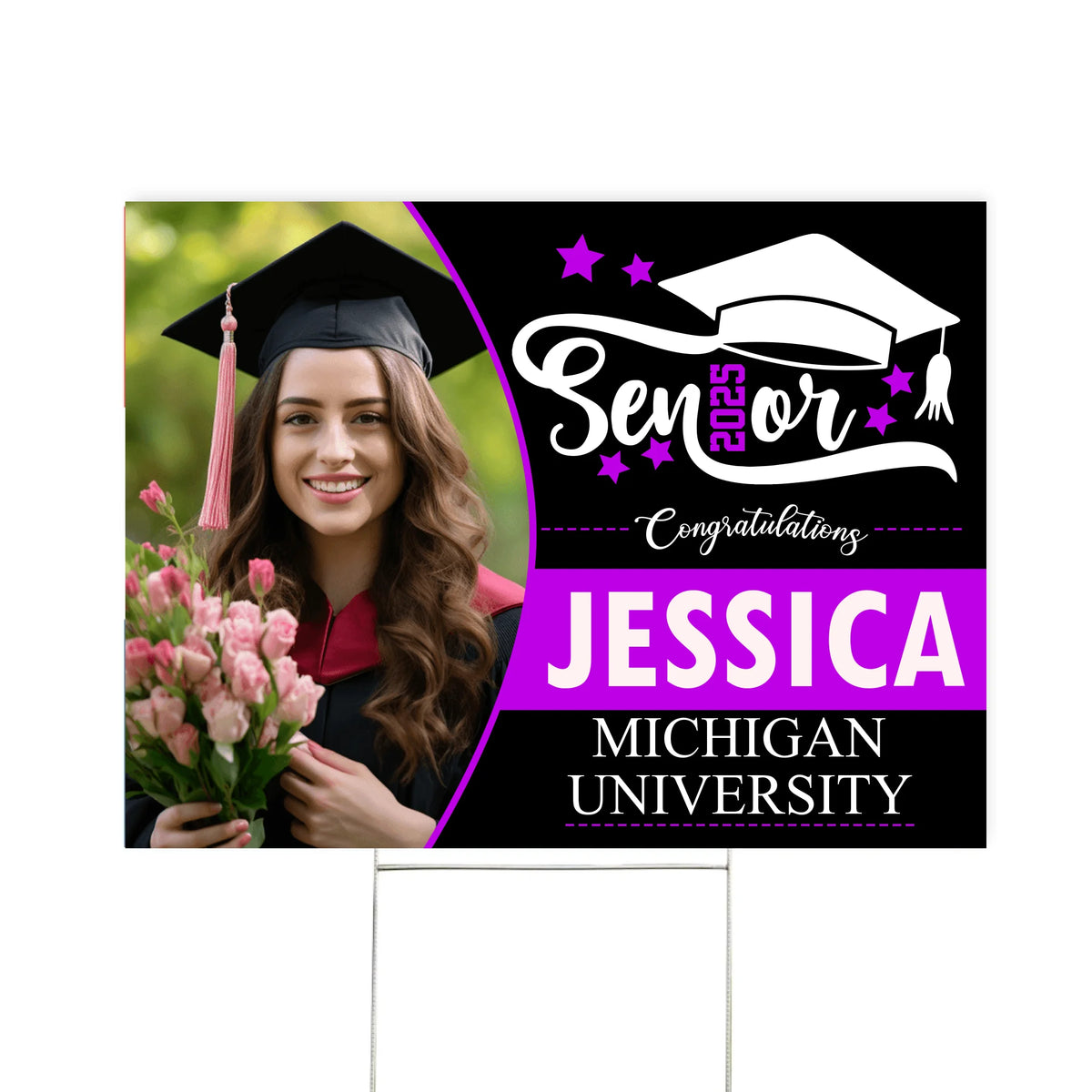 Senior 2025 Congrats - Personalized Yard Sign, Gift for 2025 Graduate, Graduation Party Decoration