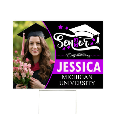 Senior 2025 Congrats - Personalized Yard Sign, Gift for 2025 Graduate, Graduation Party Decoration