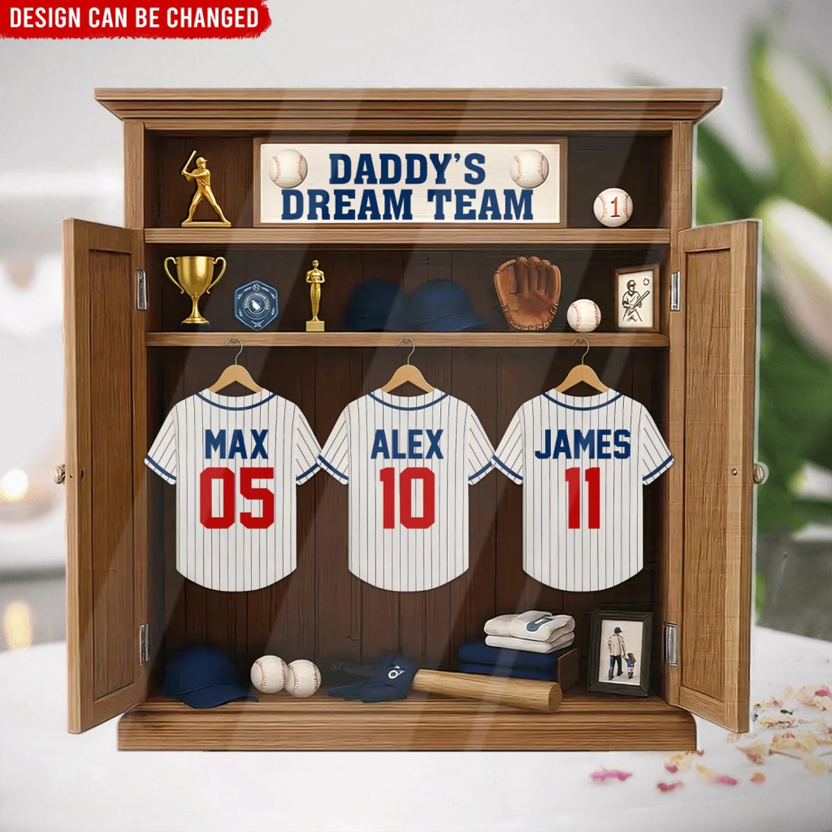 Daddy’s Dream Team - Personalized Acrylic Plaque, Gift For Dad, Baseball Dad Gift