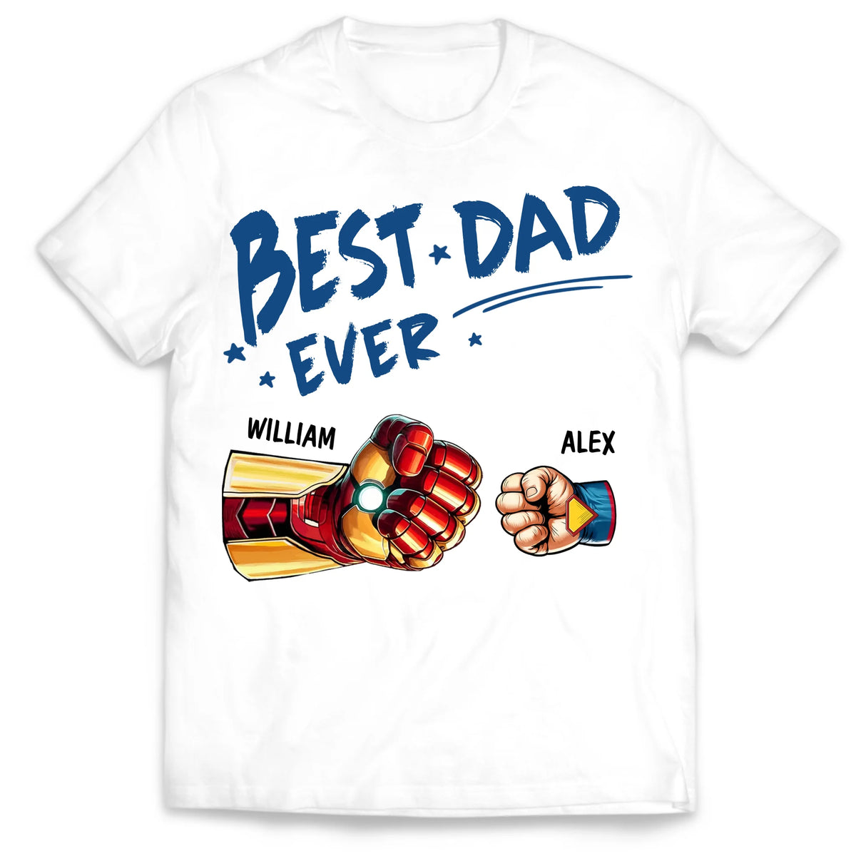 Avengers Best Dad Ever - Personalized T-Shirt, Gift For Dad, Dad Fist Bump