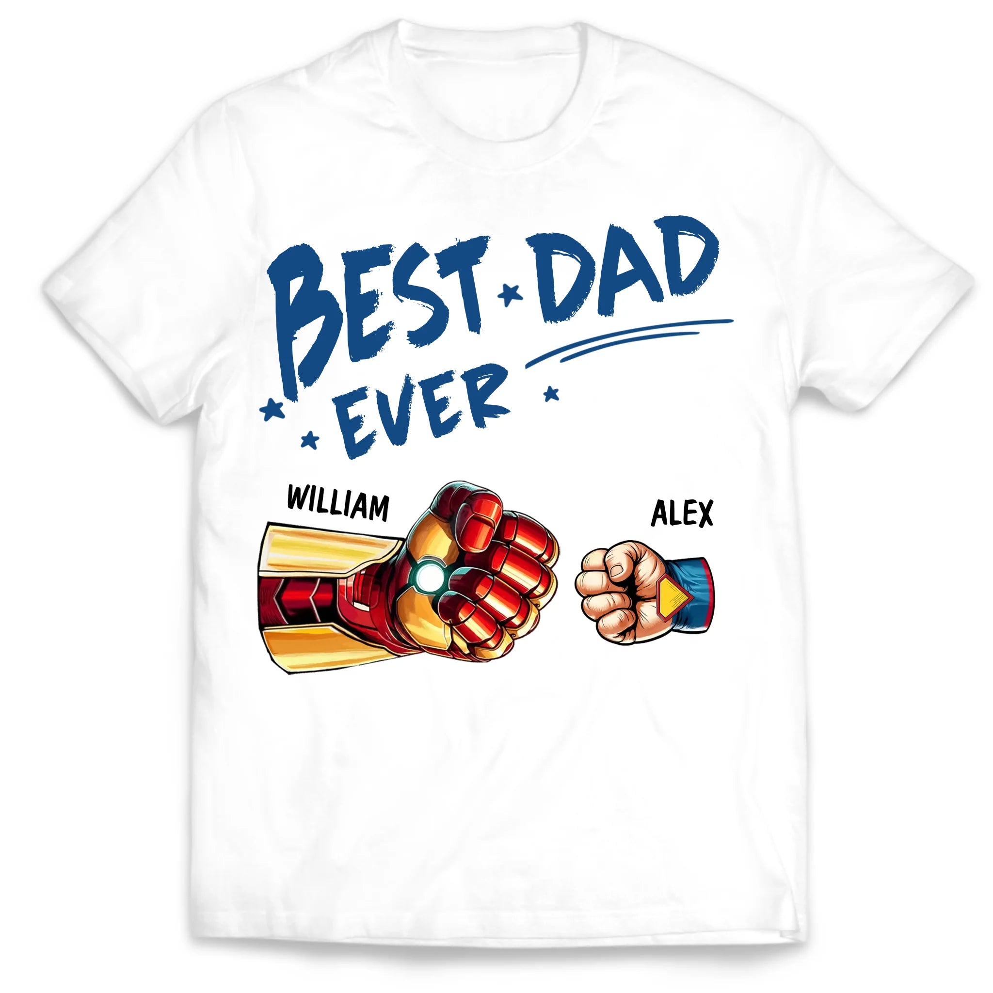 Avengers Best Dad Ever - Personalized T-Shirt, Gift For Dad, Dad Fist Bump