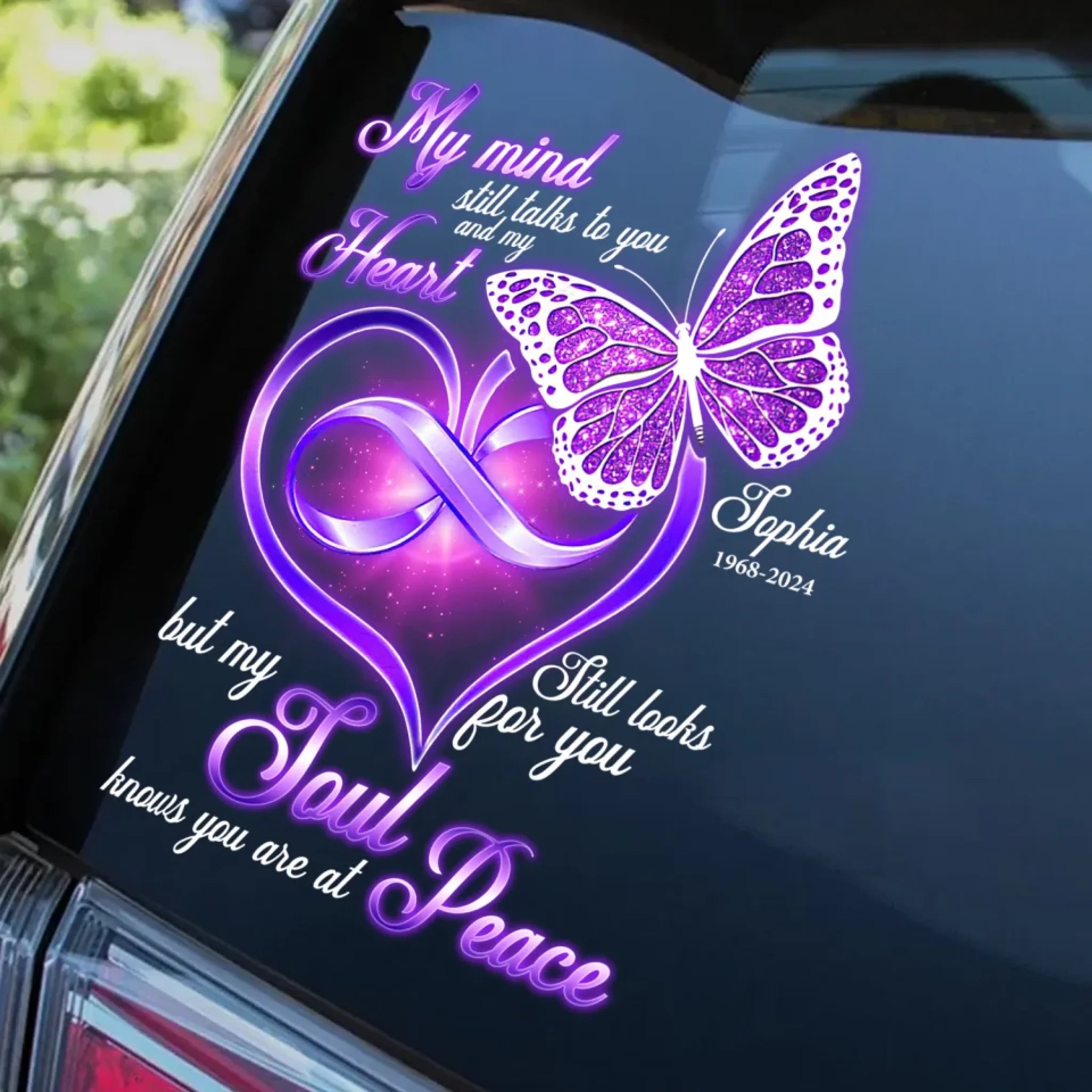 My Soul Knows You Are At Peace - Personalized Decal, Memorial Decal For Loss Of Loved One