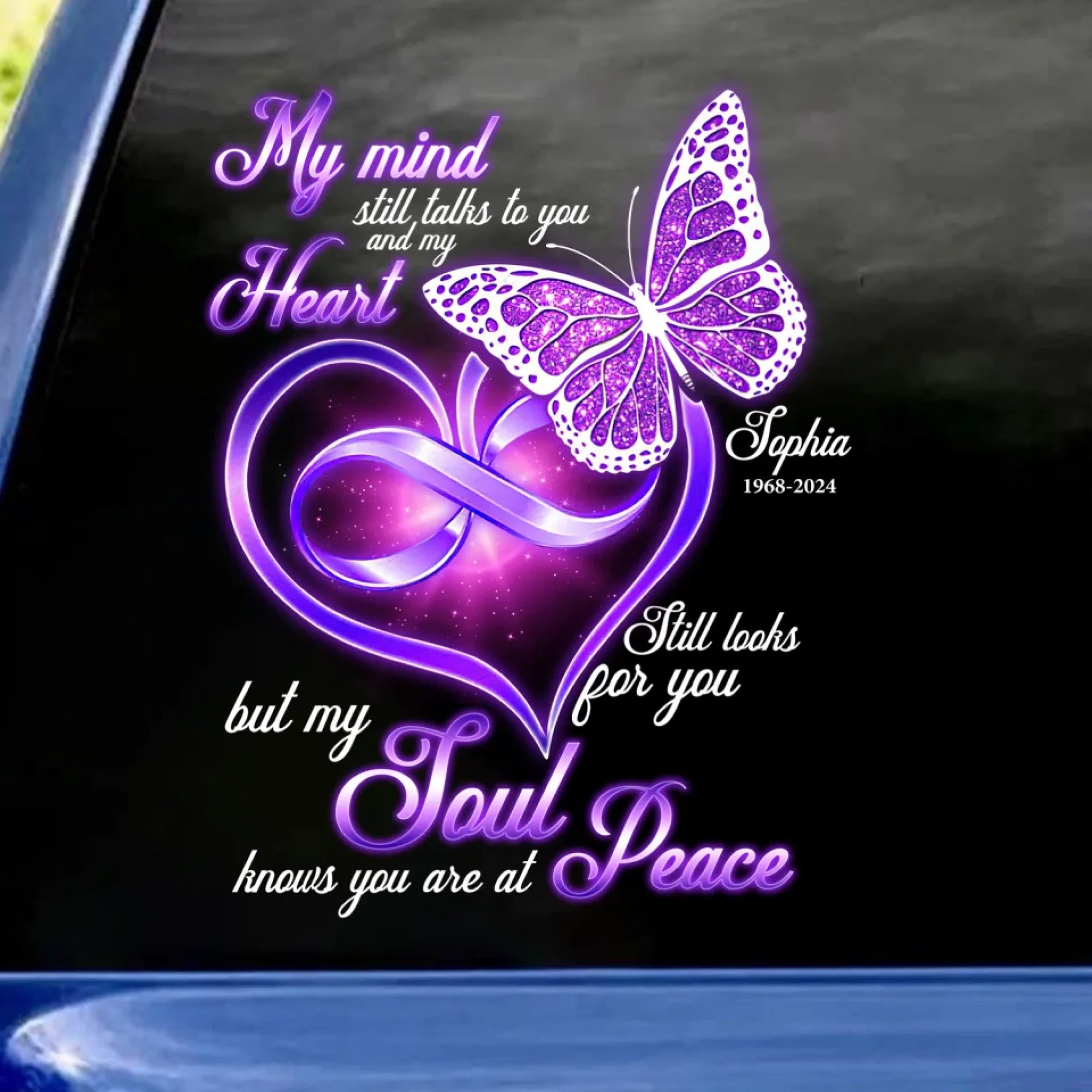 My Soul Knows You Are At Peace - Personalized Decal, Memorial Decal For Loss Of Loved One