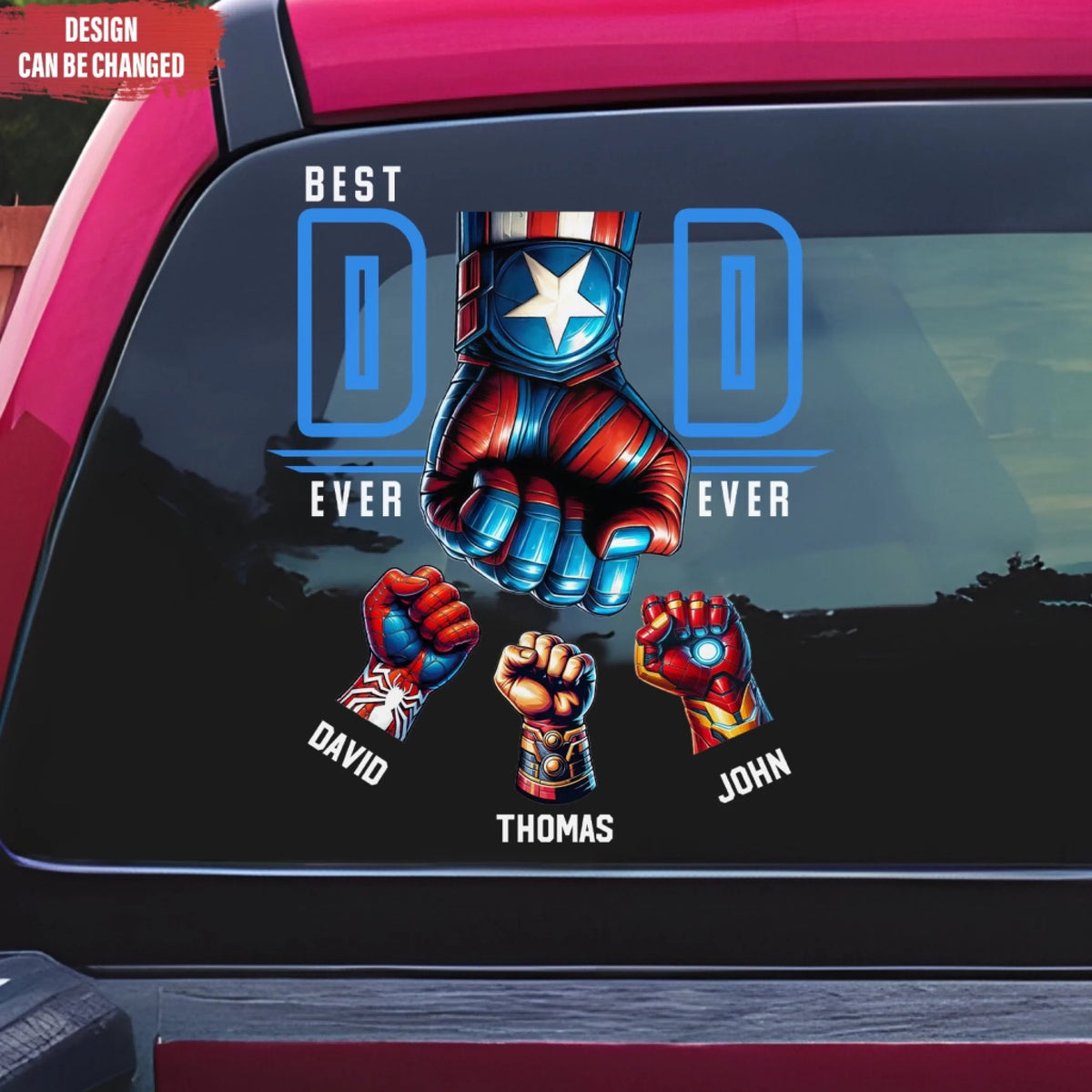 Super Dad Fist Bump - Personalized Decal, Gift For Dad, Super Dad Decal, Fist Bump Decal