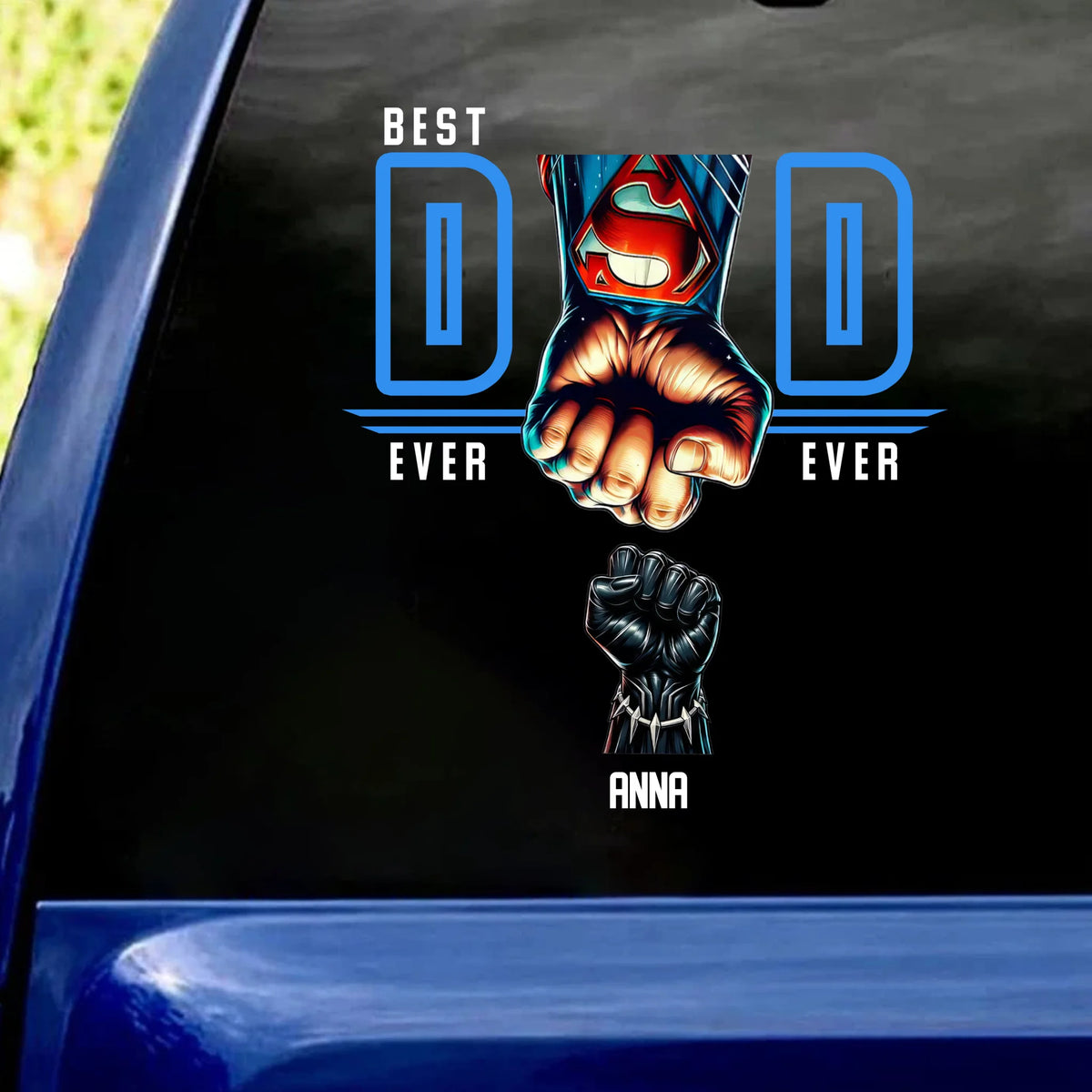 Super Dad Fist Bump - Personalized Decal, Gift For Dad, Super Dad Decal, Fist Bump Decal